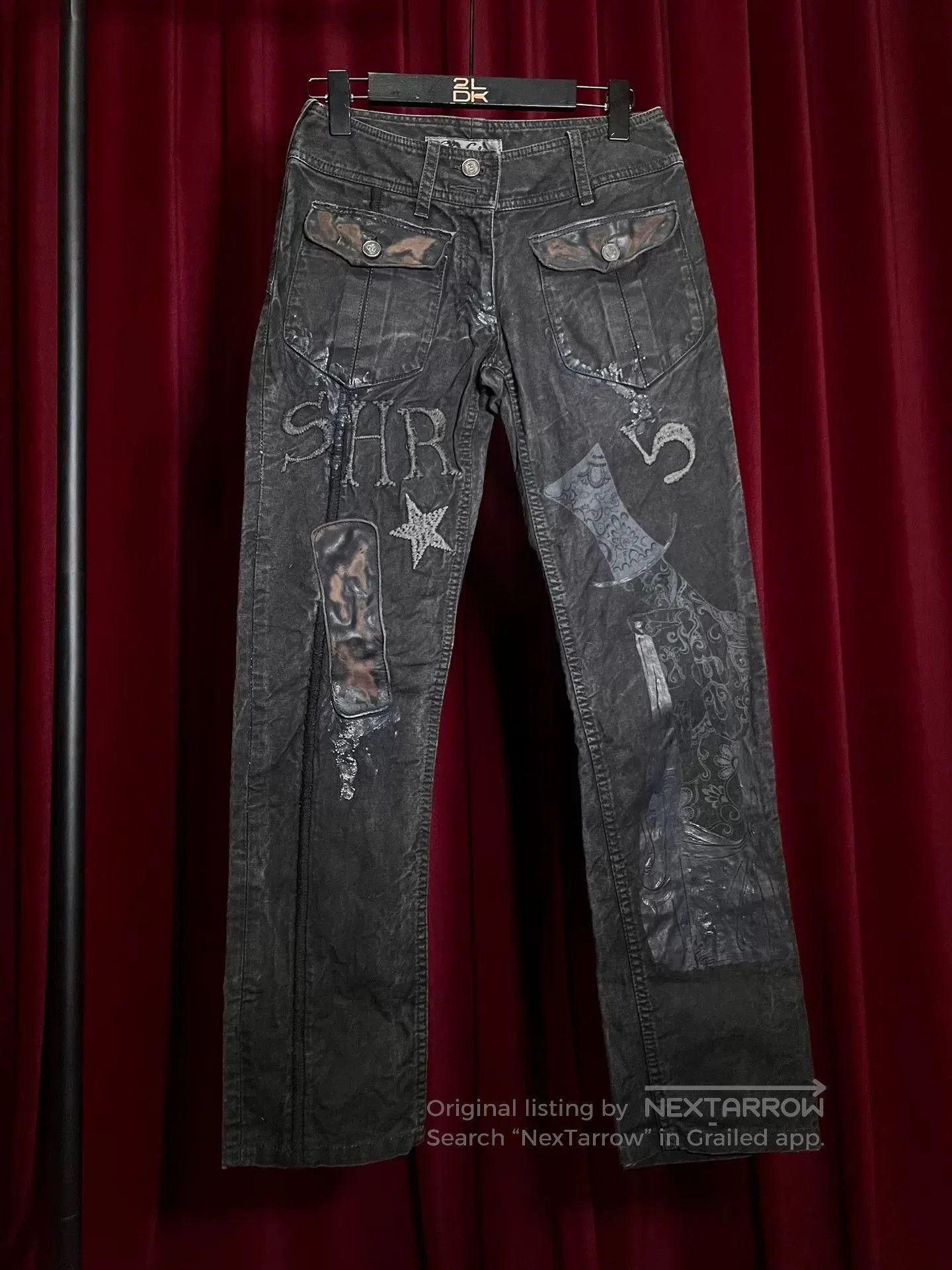 Japanese Brand embroidered denim pants with patchwork details. Size US 36 / EU 52 - 1 Thumbnail