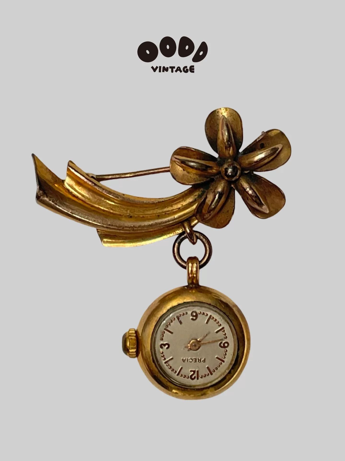 Japanese Brand Vintage Precia Floral Watch Brooch Size ONE SIZE - 1 Thumbnail