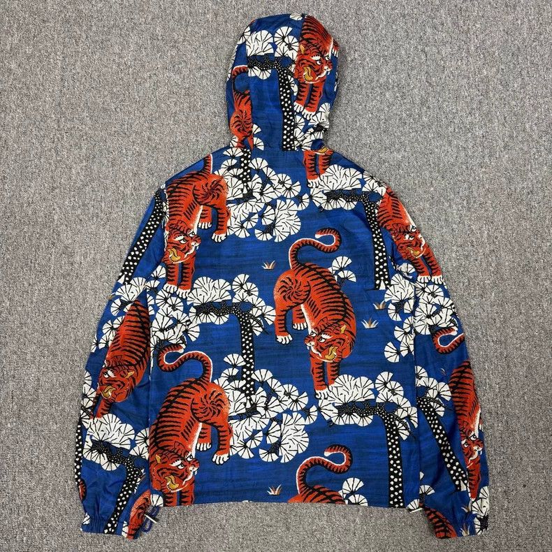 Gucci GucciBlue Tiger Down the Mountain Windbreaker Jacket 2503-N Size US XXS / EU 40 - 2 Thumbnail
