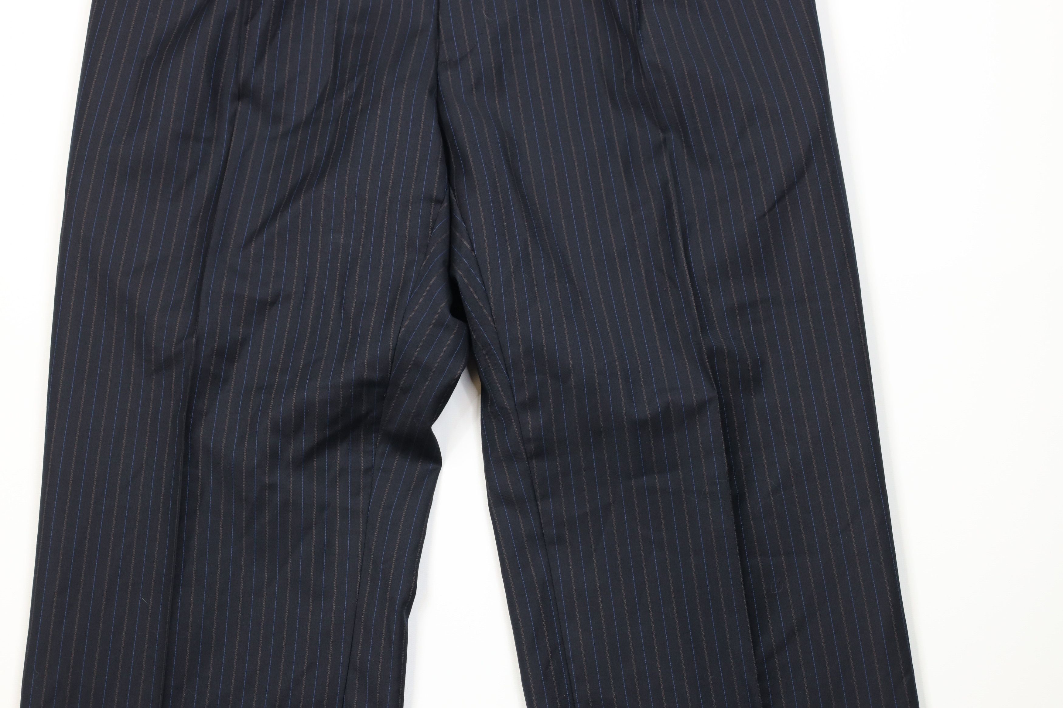 Vintage Vintage Streetwear 2 Piece Super 140s Wool Striped Suit Size 44L - 17 Thumbnail