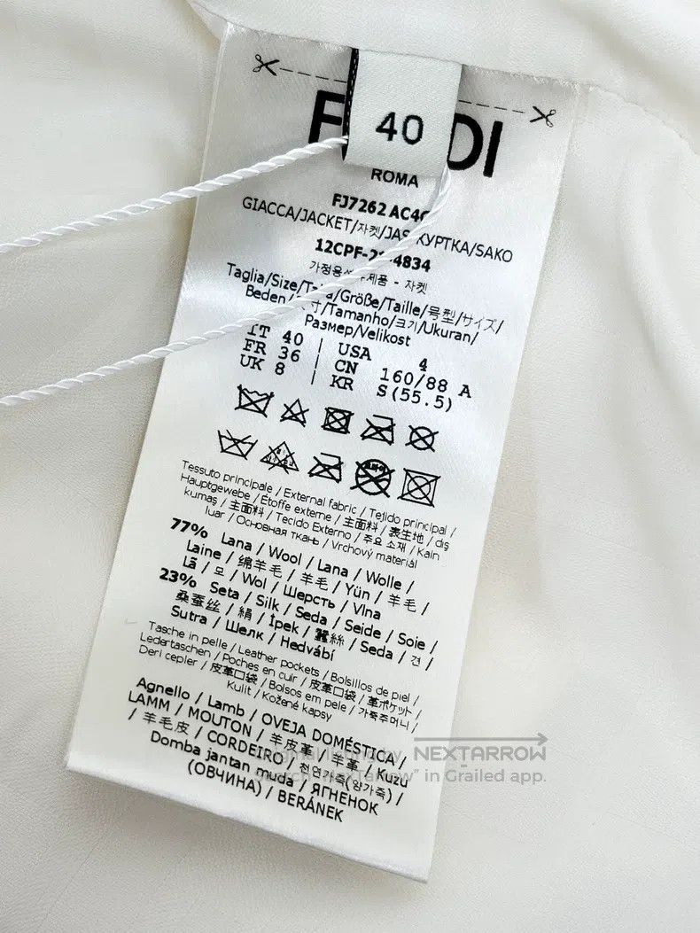 Fendi Fendi Cream White Leather Patch Pocket Jacket with Belt Size XS / US 0-2 / IT 36-38 - 5 Thumbnail