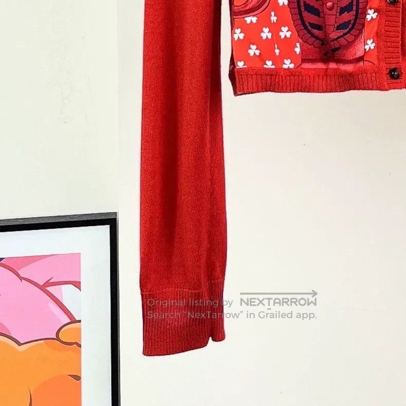 Hermes Hermes Red silk mixed knit cardigan Size XS / US 0-2 / IT 36-38 - 4 Thumbnail