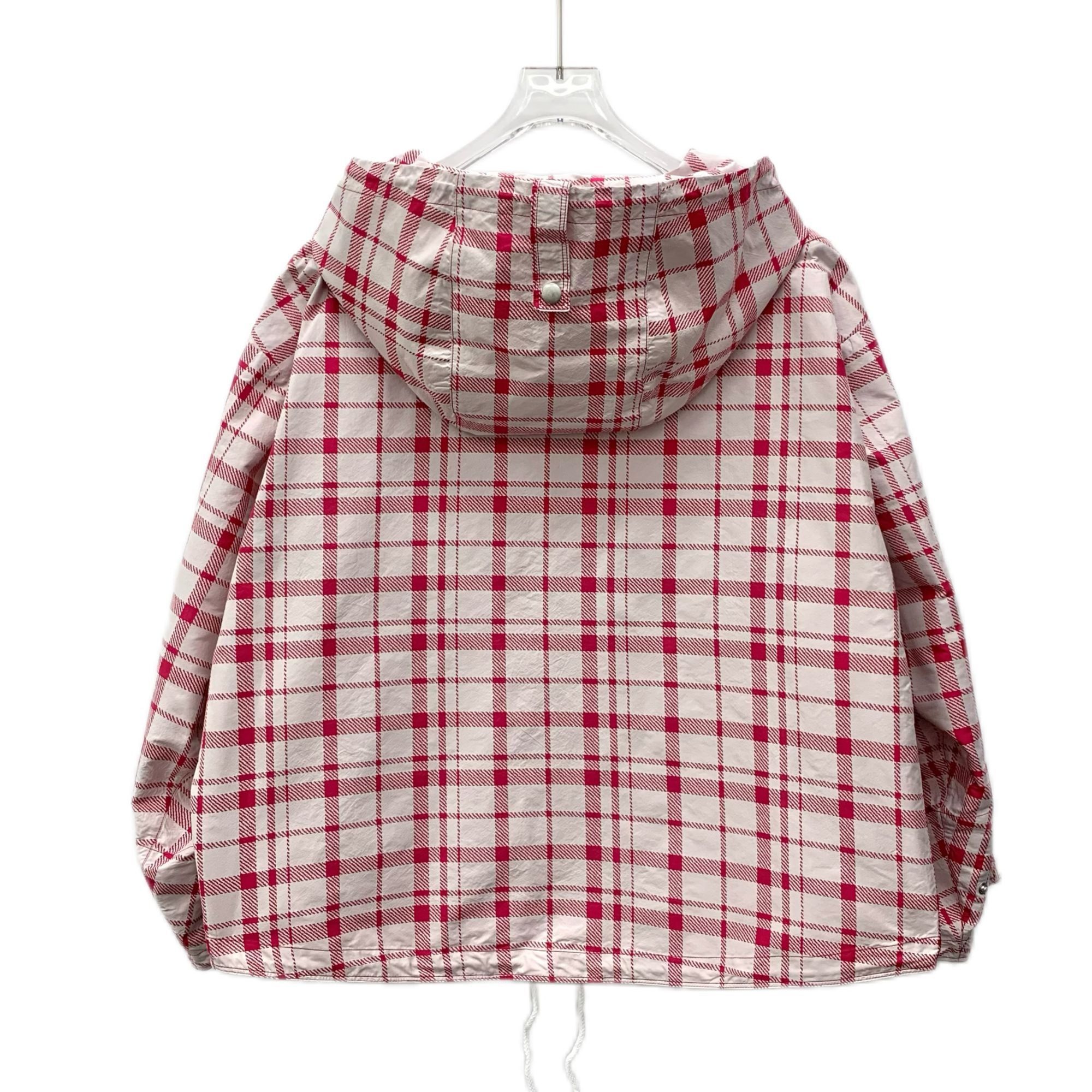 Dior Christian Dior Red Plaid Half-Zip Drawstring Cotton Hoodie ( Size XS / US 0-2 / IT 36-38 - 8 Thumbnail