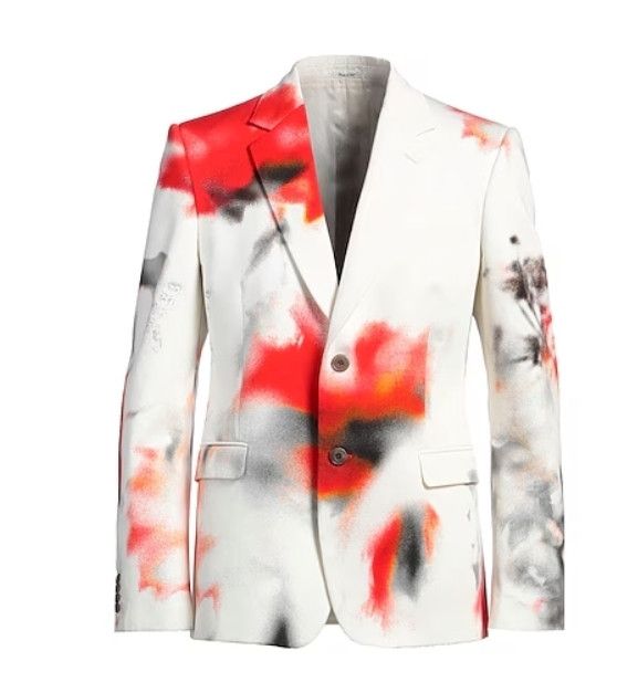 Alexander McQueen o1w1db10725 Obscured Flower Single-Breasted Jacket Size US L / EU 52-54 / 3 - 1 Thumbnail
