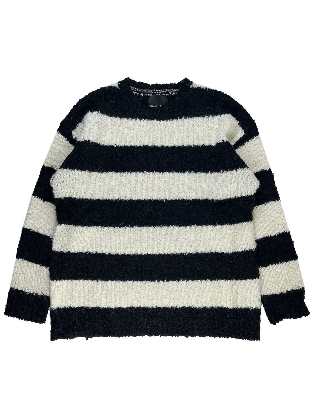 Pre-owned Number N Ine Number (n)ine Striped Loose Knit Alpaca Sweater In White Black