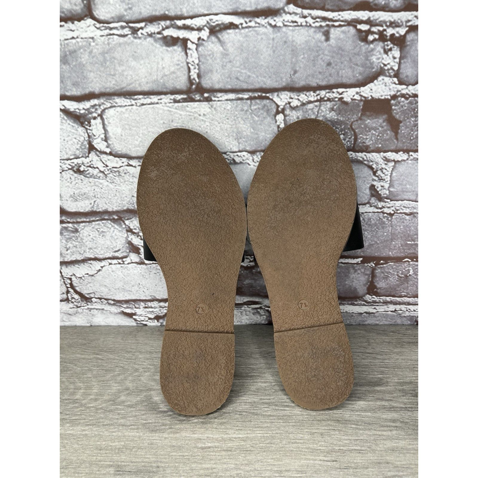 Madewell Madewell The Boardwalk Post Slides Black Leather Sandals Wom Size US 7.5 / IT 37.5 - 7 Thumbnail