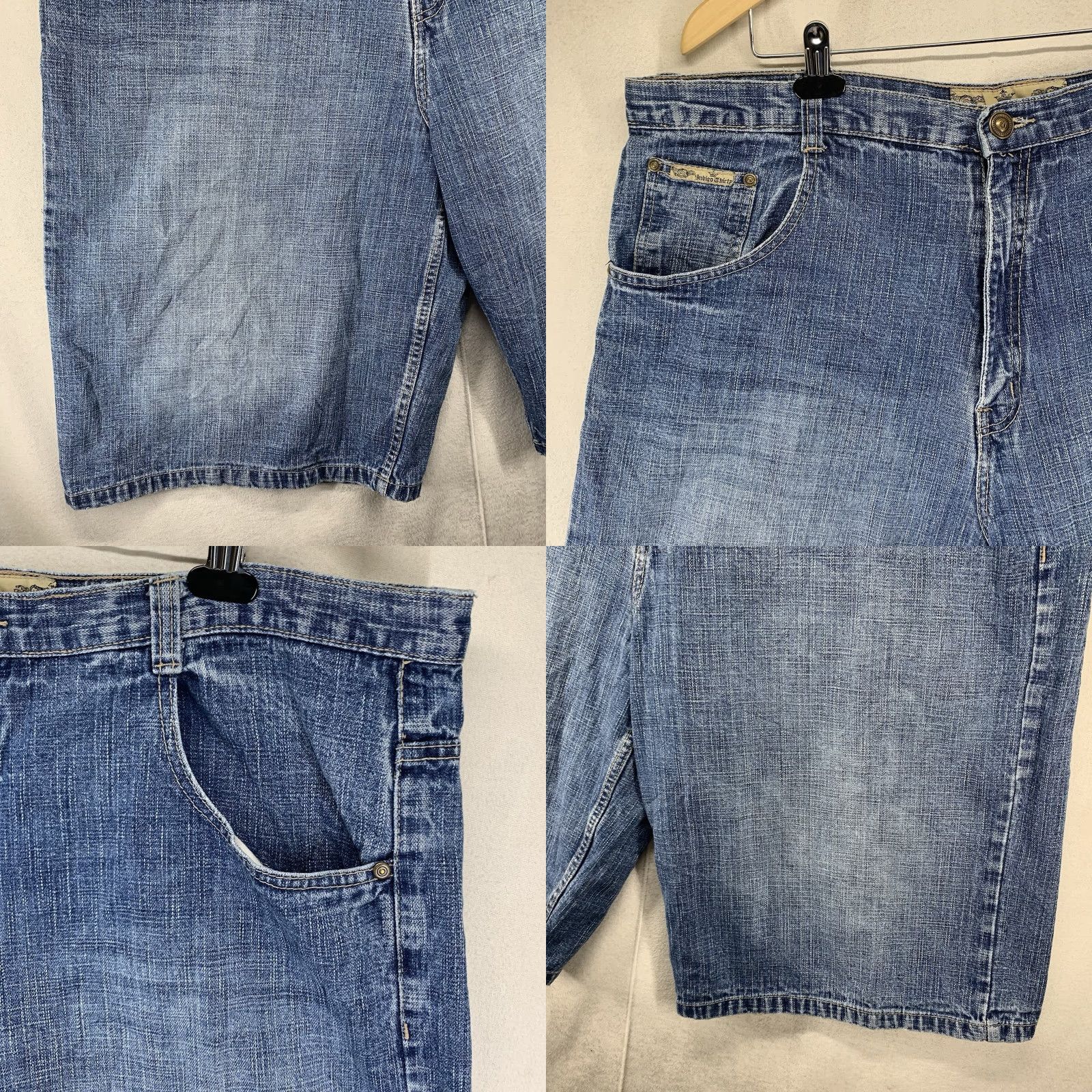 Denime VINTAGE Indigo 30 Men's Blue Denim Shorts Size 44 Bermuda High Rise 90s Hip Hop Jorts Size US 44 / EU 60 - 8 Thumbnail