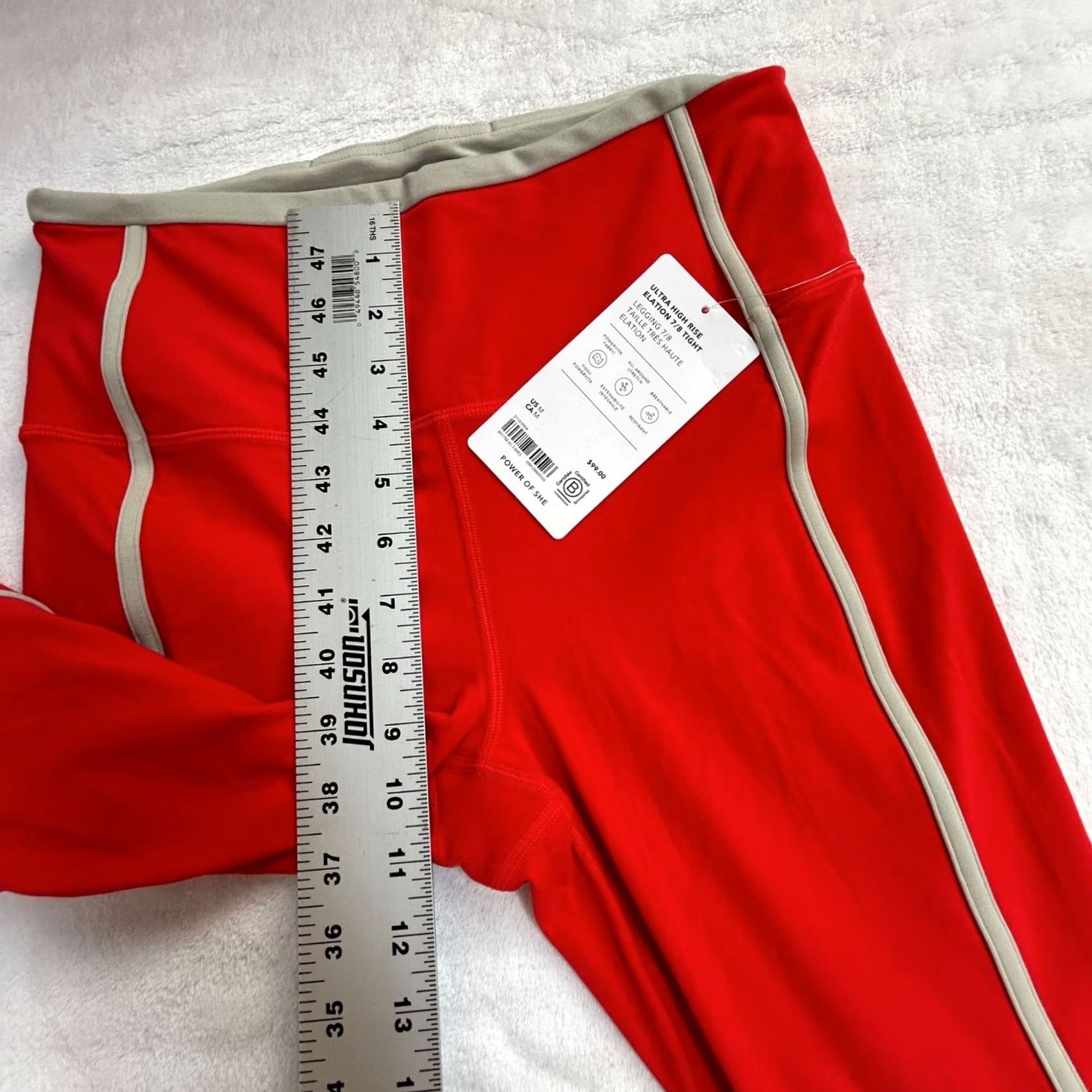Athleta Athleta Ultra High Rise Elation 7/8 Tight Red Stripe Medium Yoga Leggings Women XS? (Note: Original size is Medium) Size 32" / US 10 / IT 46 - 7 Thumbnail