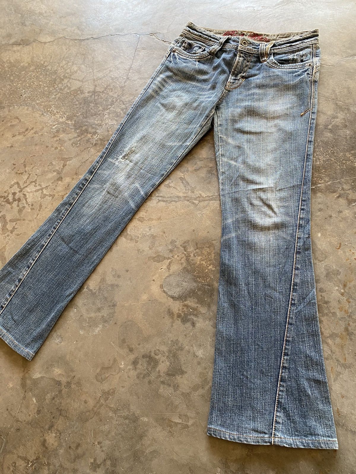 Hysteric Glamour × Japanese Brand Flare Jeans Rush Hour Wash Blue Distressed Size US 31 - 10 Thumbnail