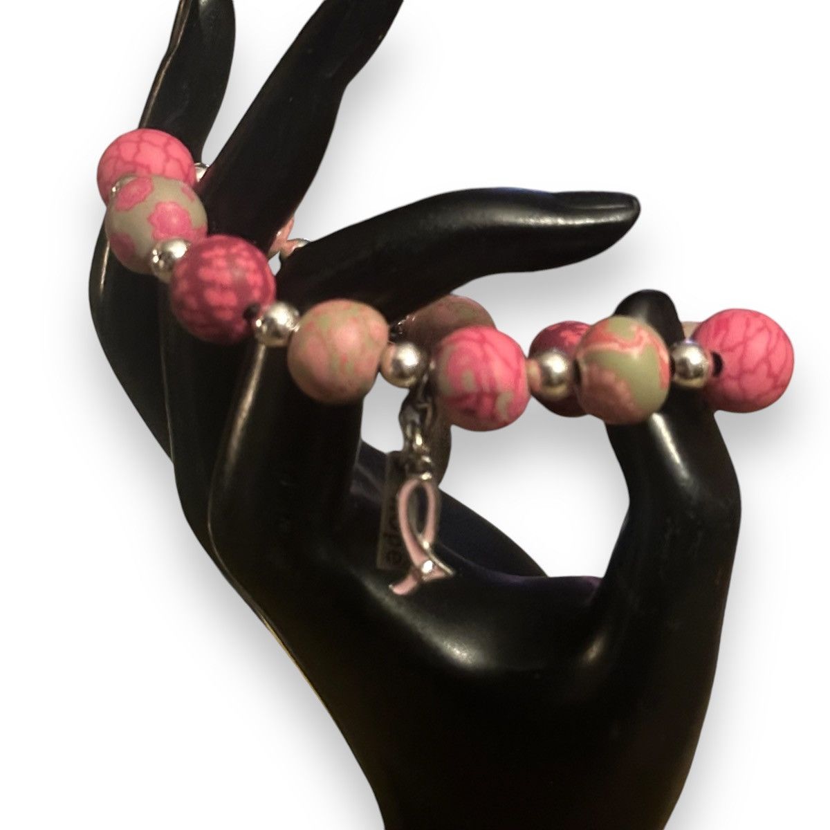 Other Jilzara breast cancer awareness clay bead stretch bracelet Size ONE SIZE - 2 Thumbnail