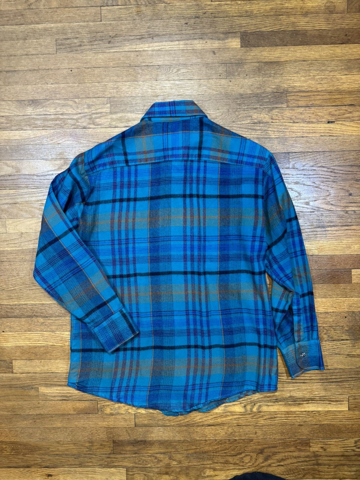 Vintage Vintage 90s Blue Flannel Size US L / EU 52-54 / 3 - 2 Thumbnail