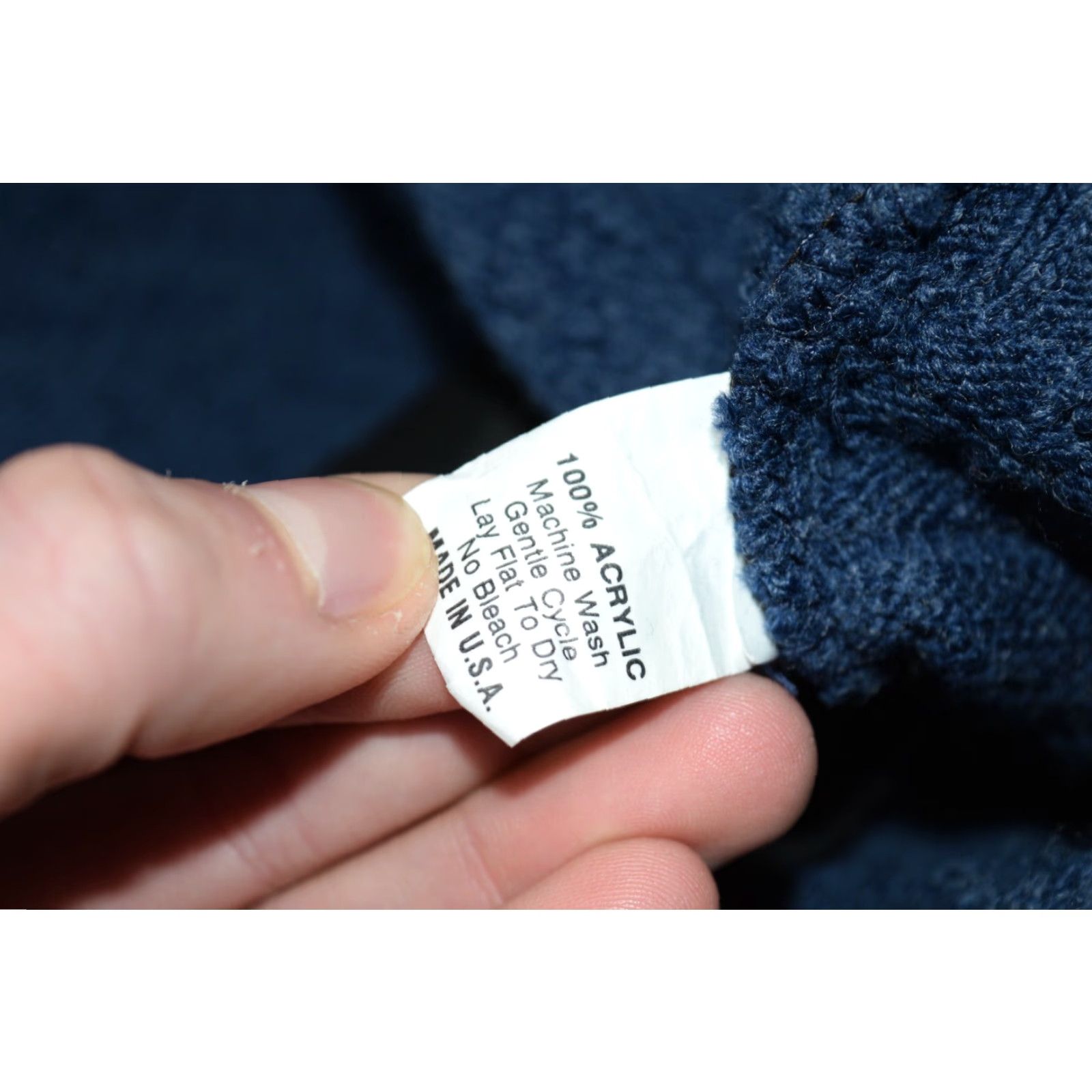 Vintage COMFORT KNITS Men's Full Zip Sweater, Fisherman Knit, Plaid, Blue, 2XL, USA, Casual, All Seasons Size US XXL / EU 58 / 5 - 6 Thumbnail