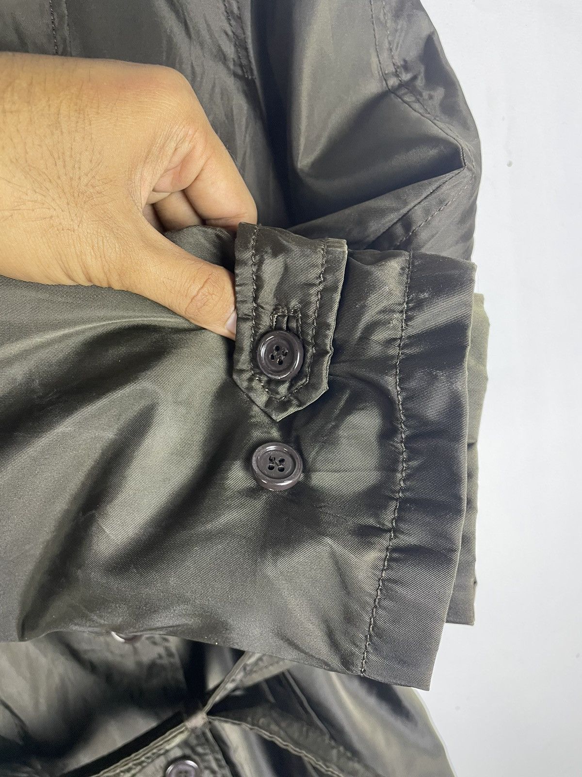 Prada 🔥Rare Prada Double Breasted Belted Nylon Trech Coat Size L / US 10 / IT 46 - 9 Thumbnail