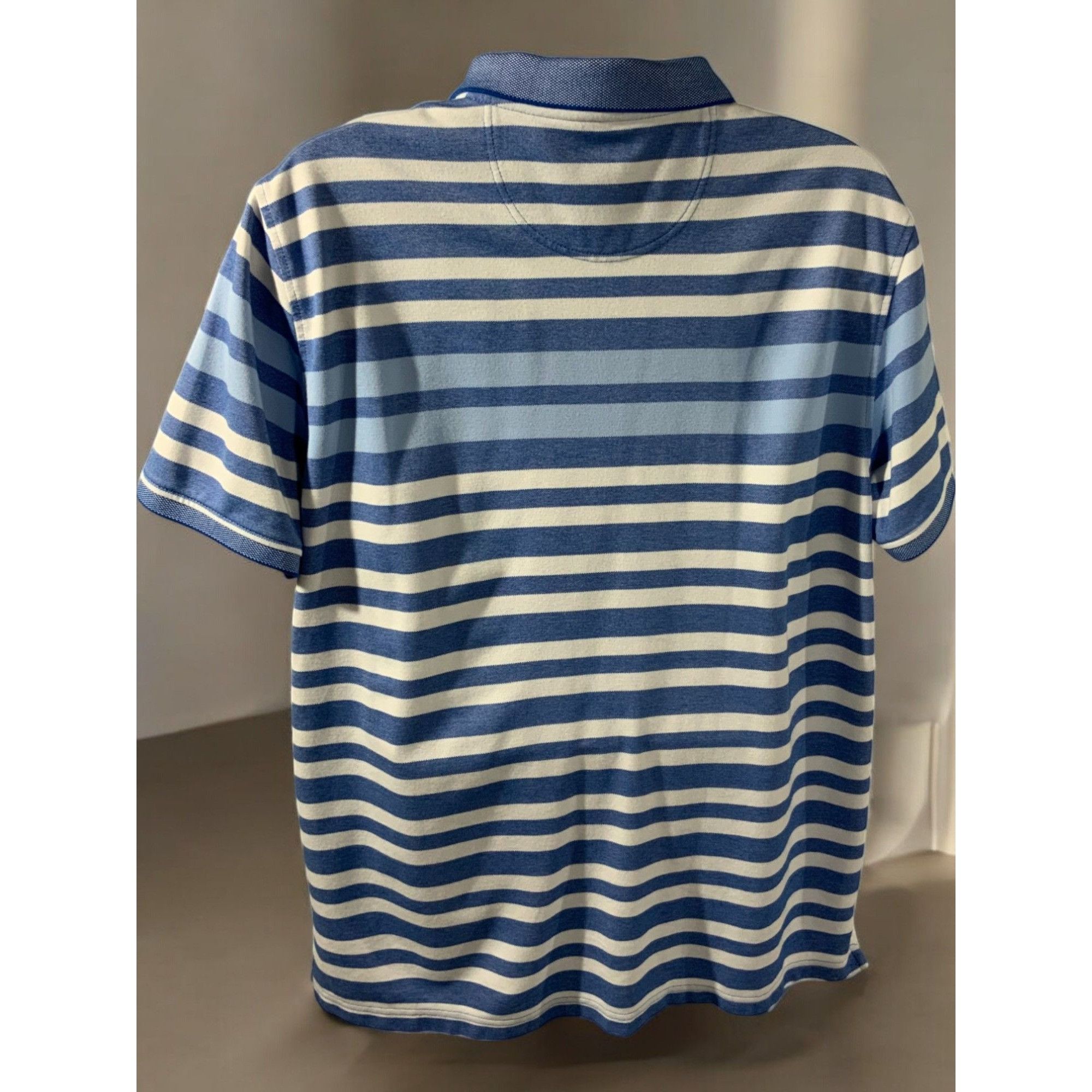 Izod Izod Advanced Performance Mens Blue White Striped Short Slee Size US XXL / EU 58 / 5 - 5 Thumbnail