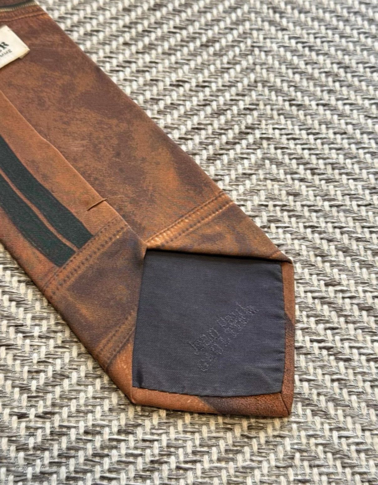 Jean Paul Gaultier Brown Denim Jacket Print Necktie Size ONE SIZE - 6 Thumbnail