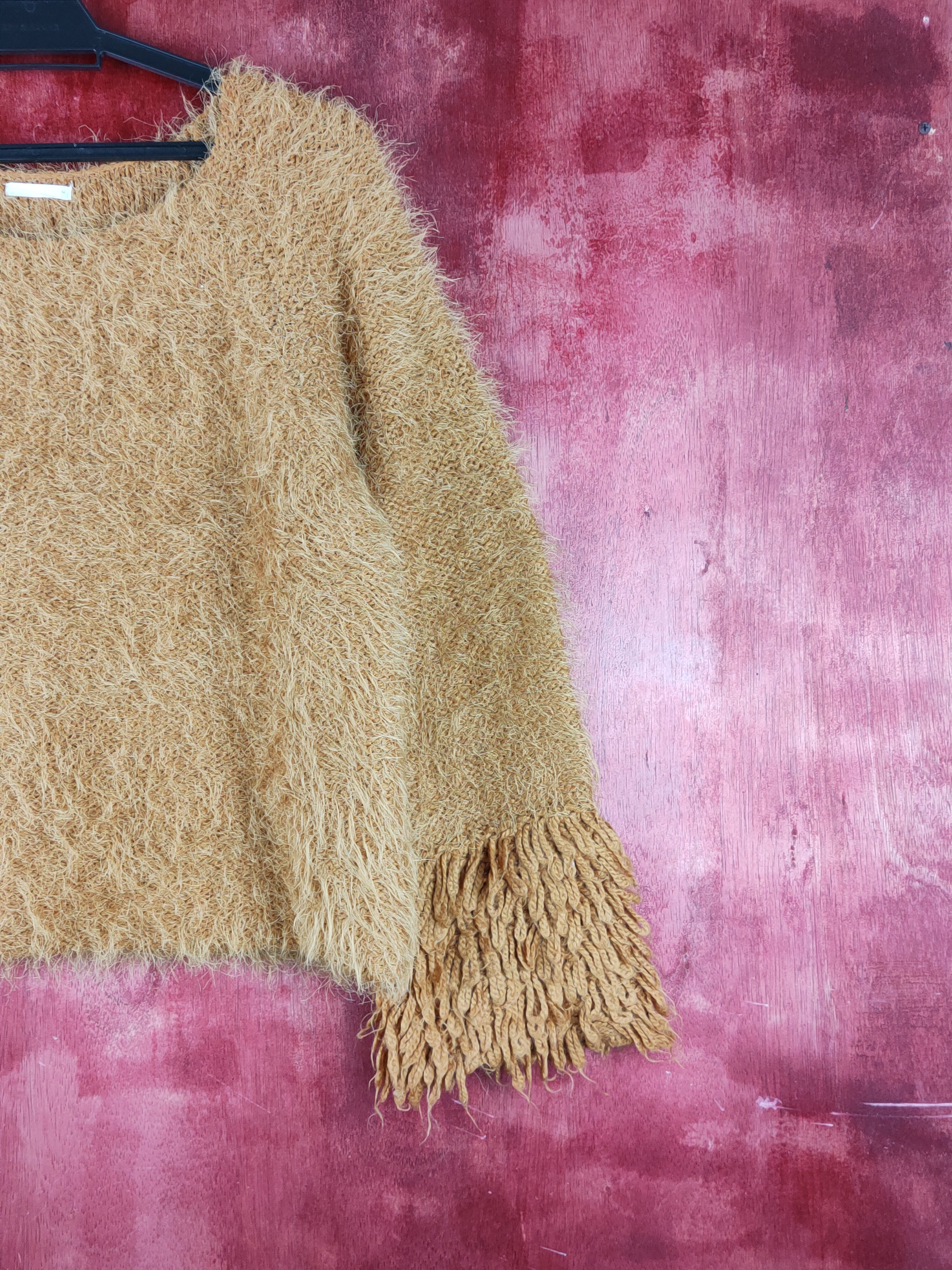GU GU Brown Shag Shaggy Fur Mohair Knitwear #S1268 Size S / US 4 / IT 40 - 5 Thumbnail