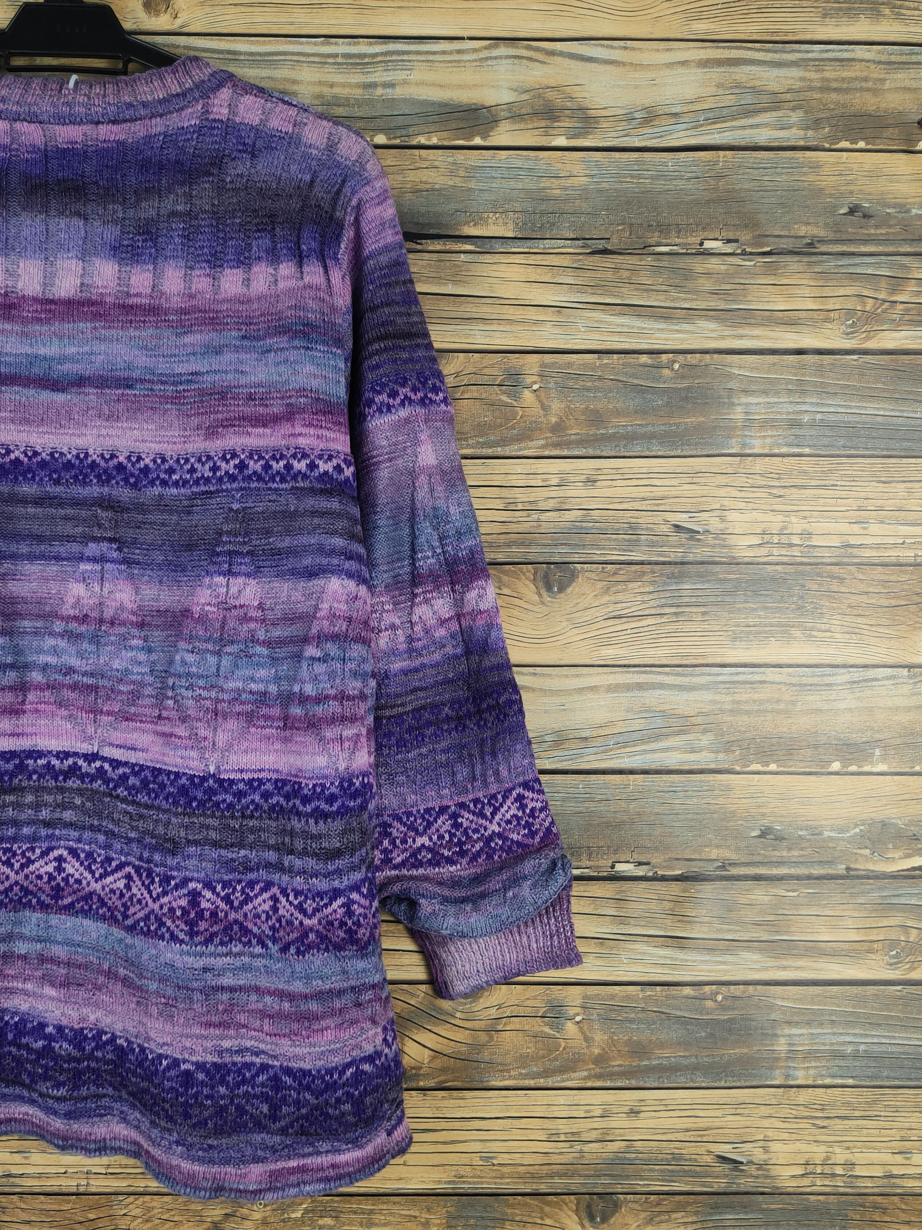 Japanese Brand × Vintage Japanese Brand Purple Knitwear Sweaters #W1361 Size L / US 10 / IT 46 - 10 Thumbnail