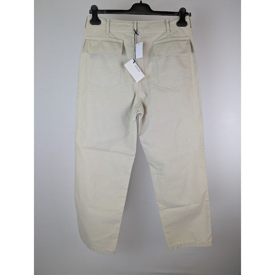 Auralee o1rshd1 Washed Baggy Satin Bleached Baker Pant in Dust Ivory Size US 36 / EU 52 - 12 Thumbnail
