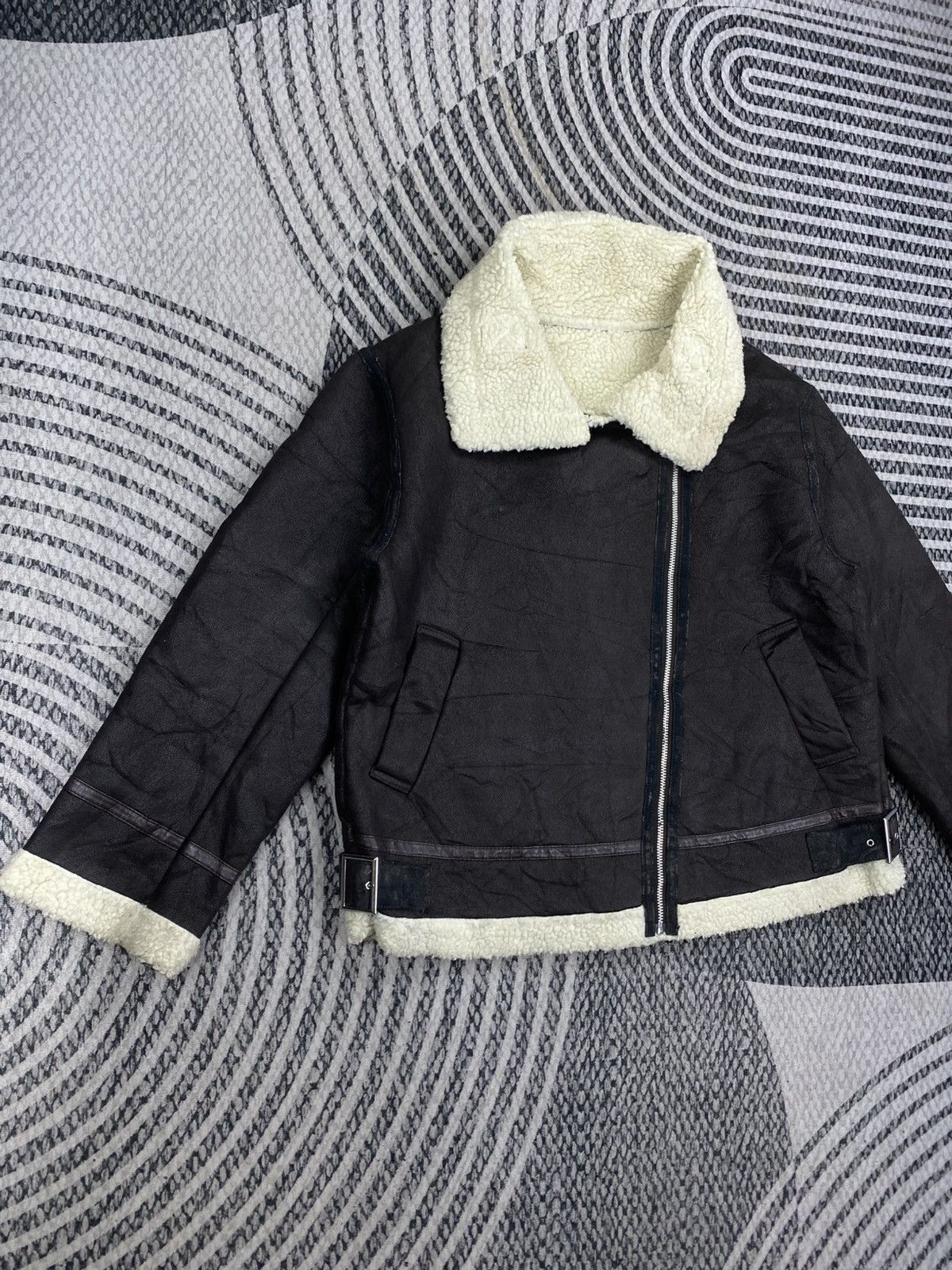 Japanese Brand Vintage Ungrid Japanese Fashion Leather Suede Sherpa Jacket Size US M / EU 48-50 / 2 - 4 Thumbnail