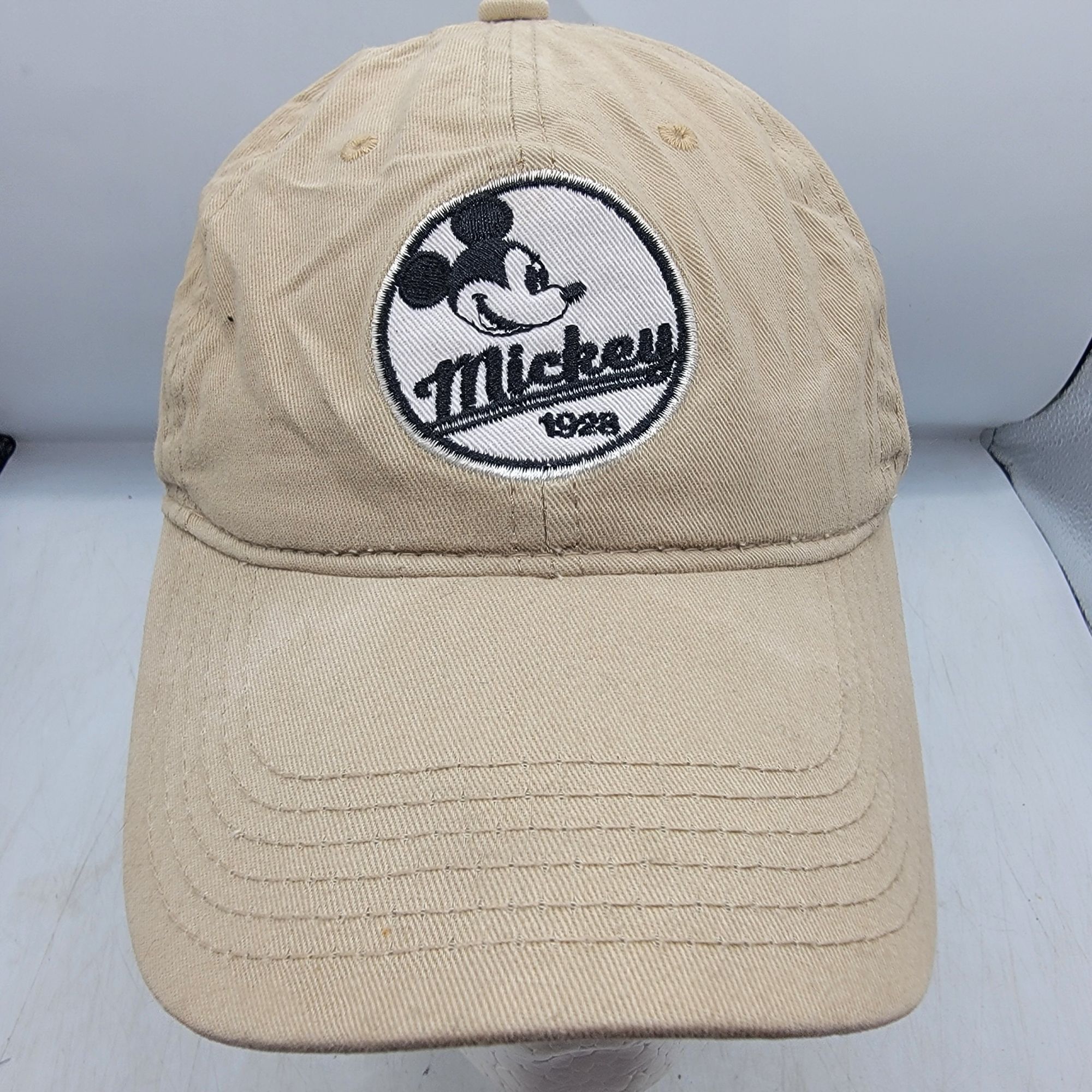 Disney Disney Mickey Mouse Beige Baseball Hat Cap Adjustable Casual Size ONE SIZE - 1 Thumbnail