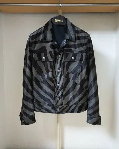 Tom Ford o1sm1stk0326 Suede Jacket Leather in Black/Khaki Size US M / EU 48-50 / 2 - 1 Thumbnail