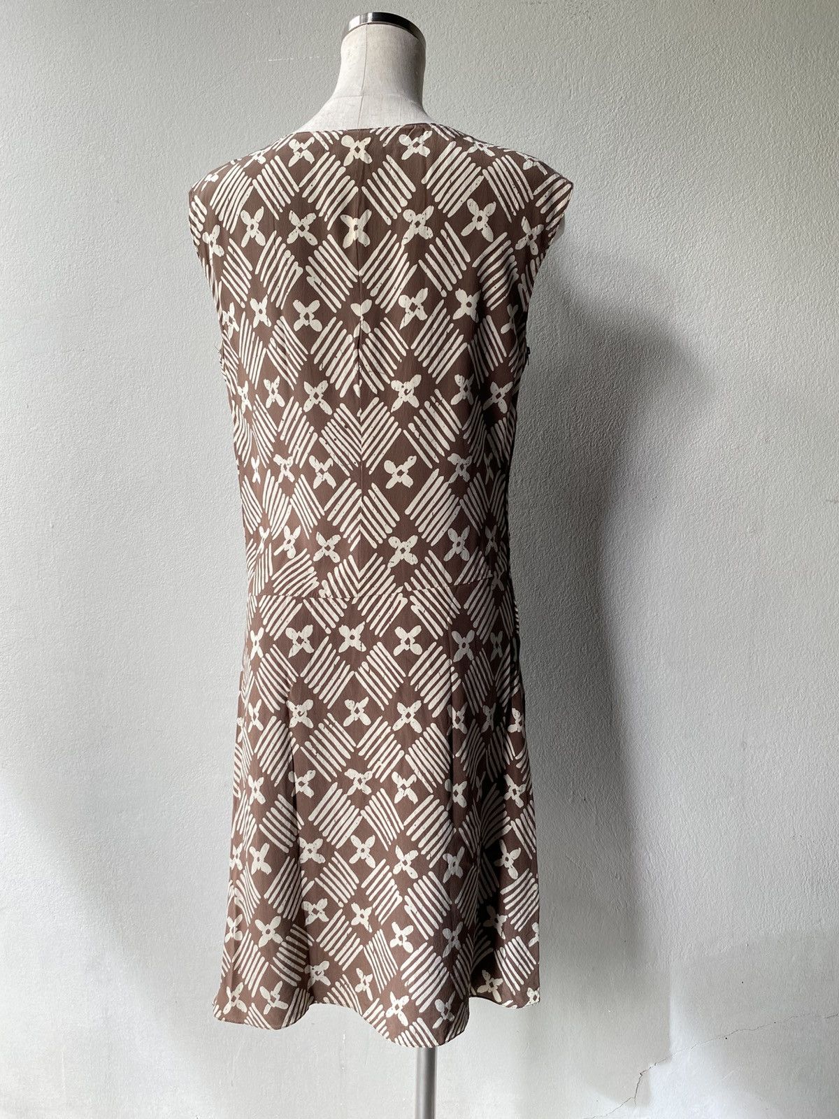 Valentino Valentino Boutique Brown and White Print Mini Dress Size ONE SIZE - 11 Thumbnail