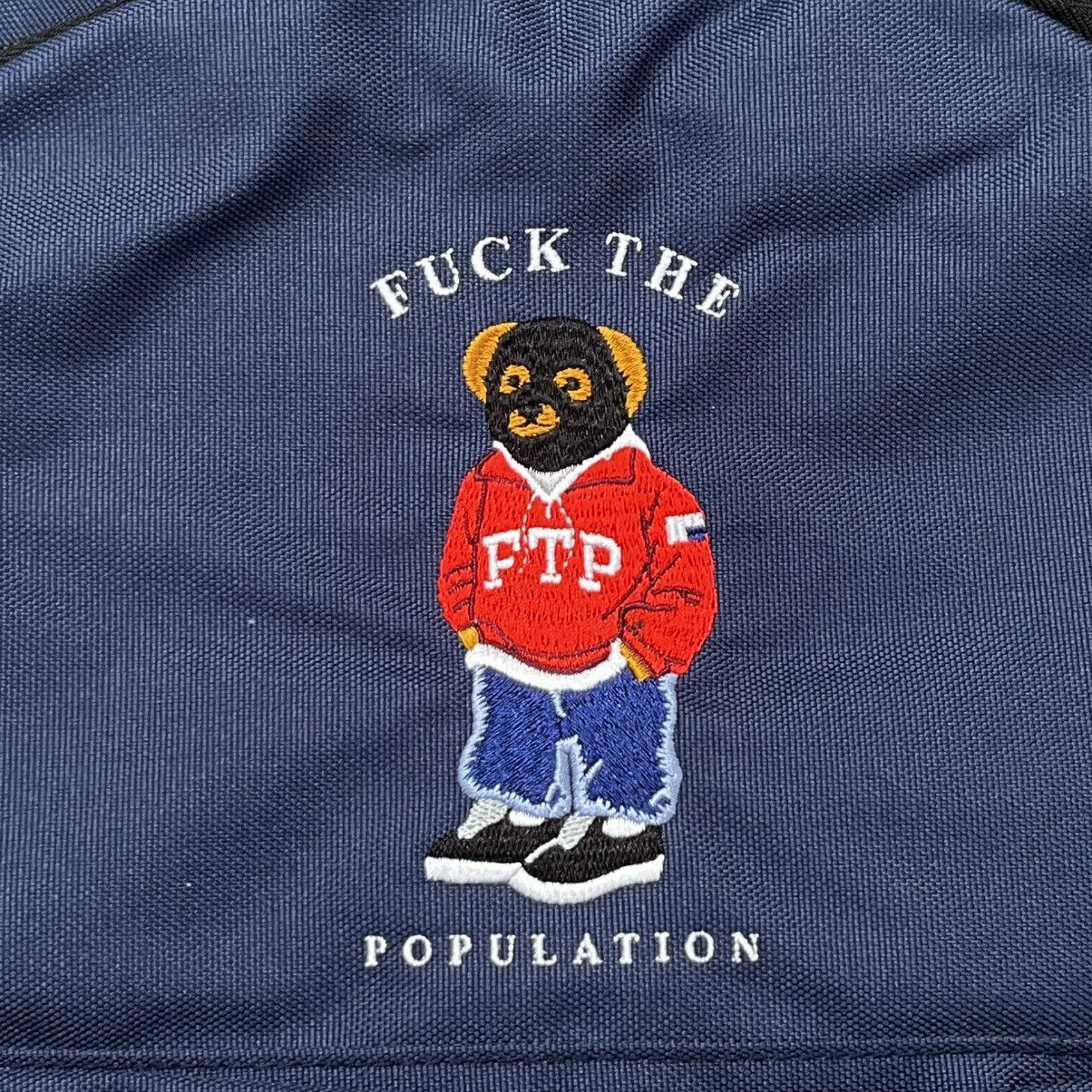 Fuck The Population FTP Bear Backpack Navy Size ONE SIZE - 2 Thumbnail
