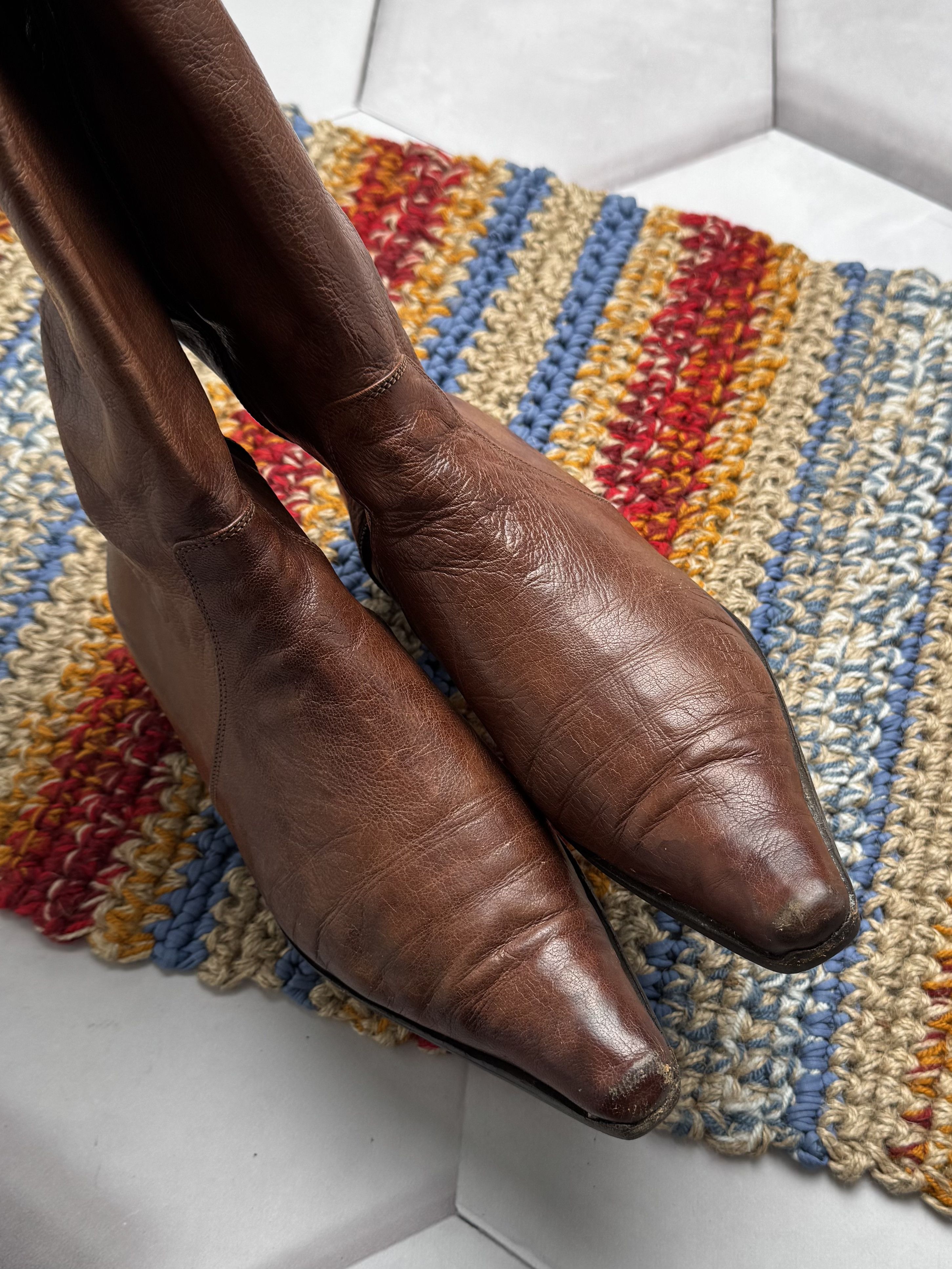 Vintage Vintage Leather Boots (E4) Size US 7 / IT 37 - 8 Thumbnail