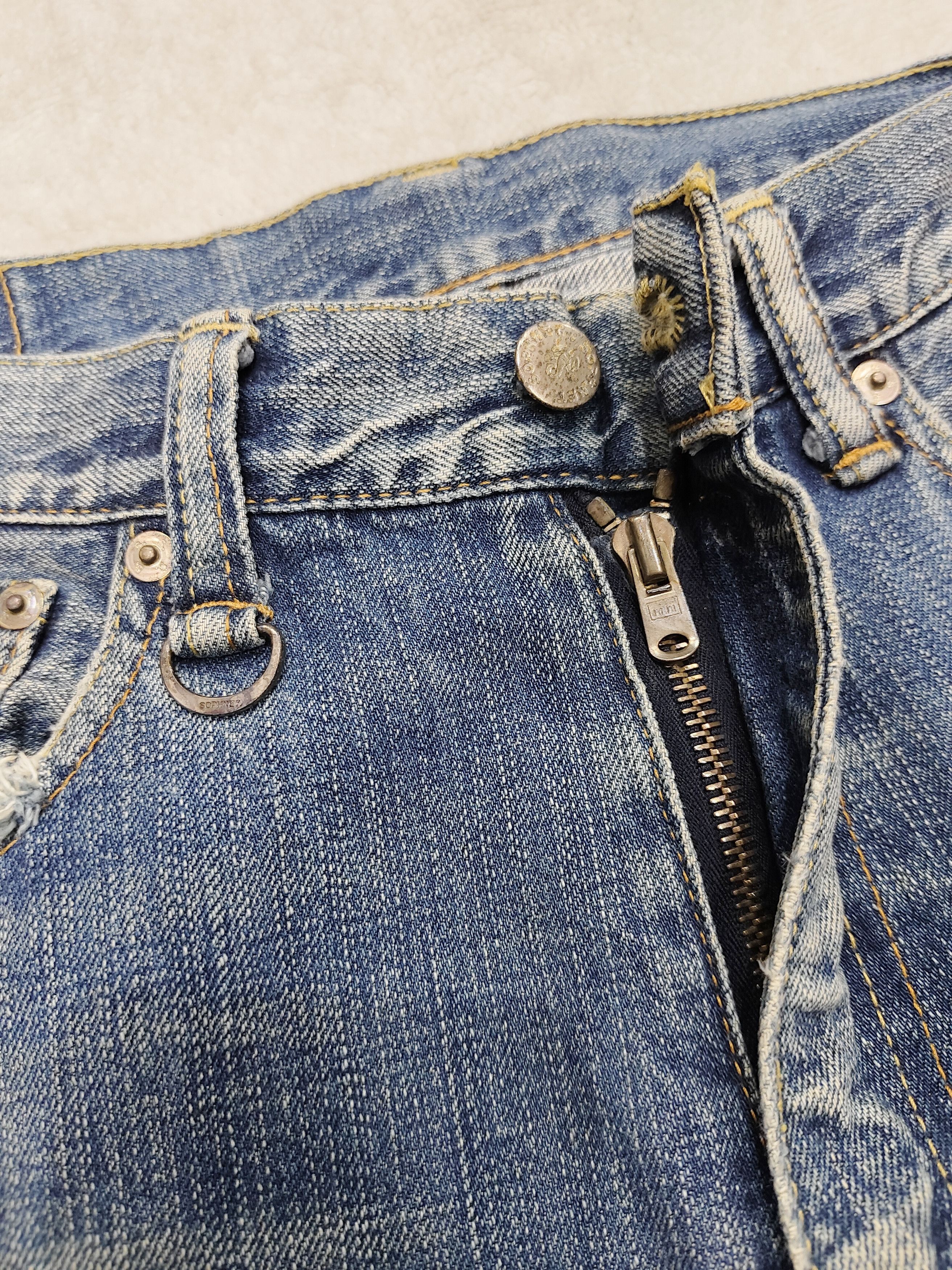 Sophnet. 00s Sophnet🇯🇵 Paint Splatter Fade Distressed Buckle Jeans Size US 30 / EU 46 - 3 Thumbnail