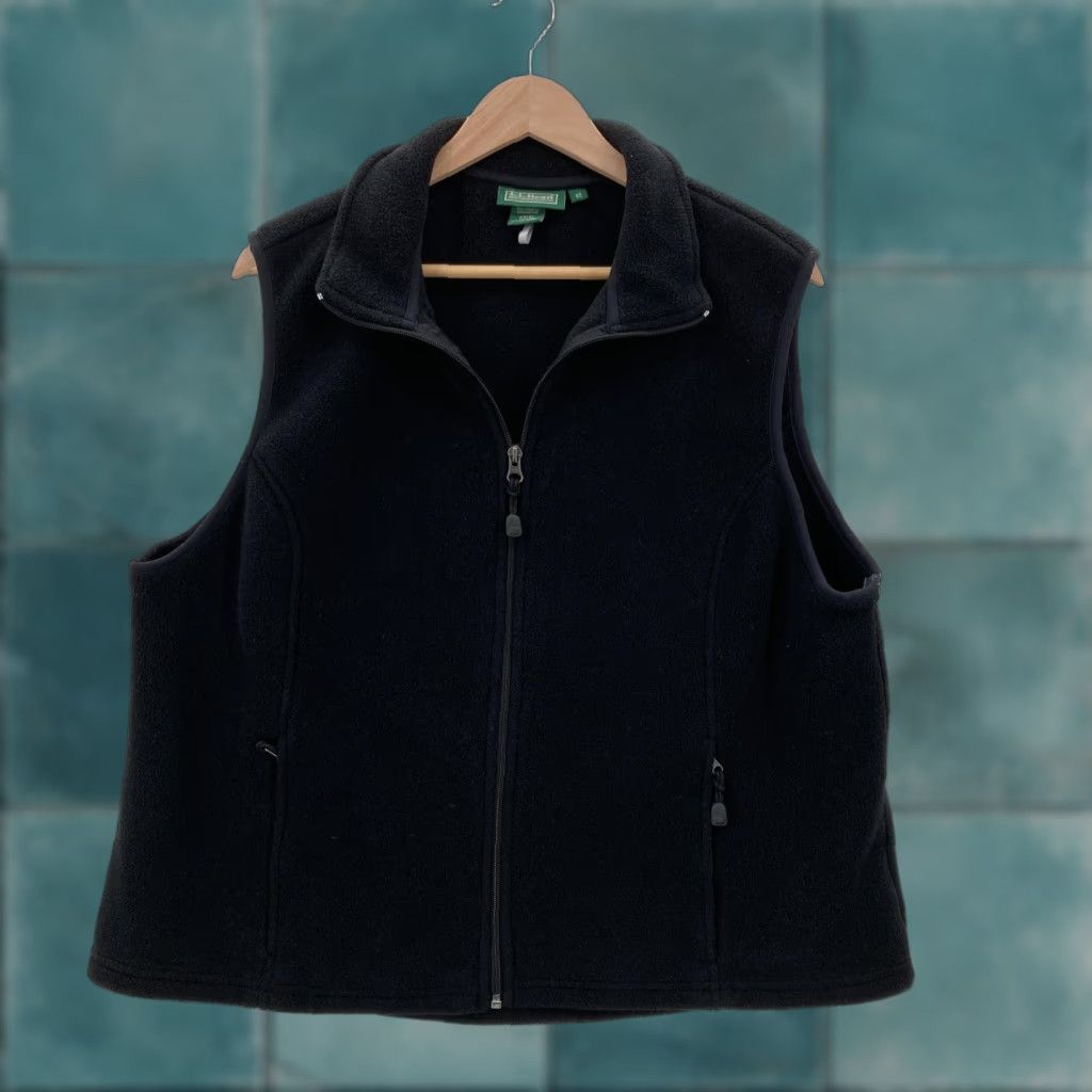 Vintage L.L.Bean Vest Womens 2X Black Polartec Fleece Warm Full Zip Pockets Outdoors Size XXL / US 16-18 / IT 52-54 - 1 Thumbnail