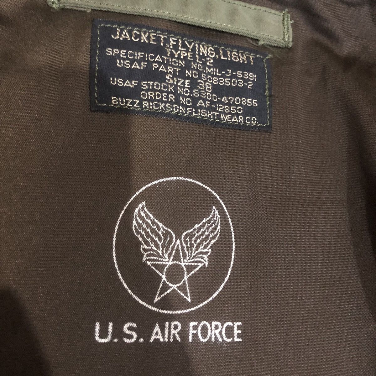 Buzz Rickson's Jacket Flying Light Type L-2 Usaf Bomber Jacket Size US M / EU 48-50 / 2 - 11 Thumbnail