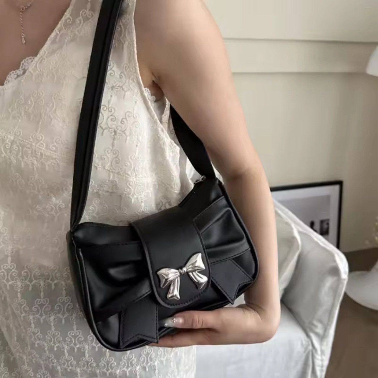 Mini Shoulder Bag in Black, Women's