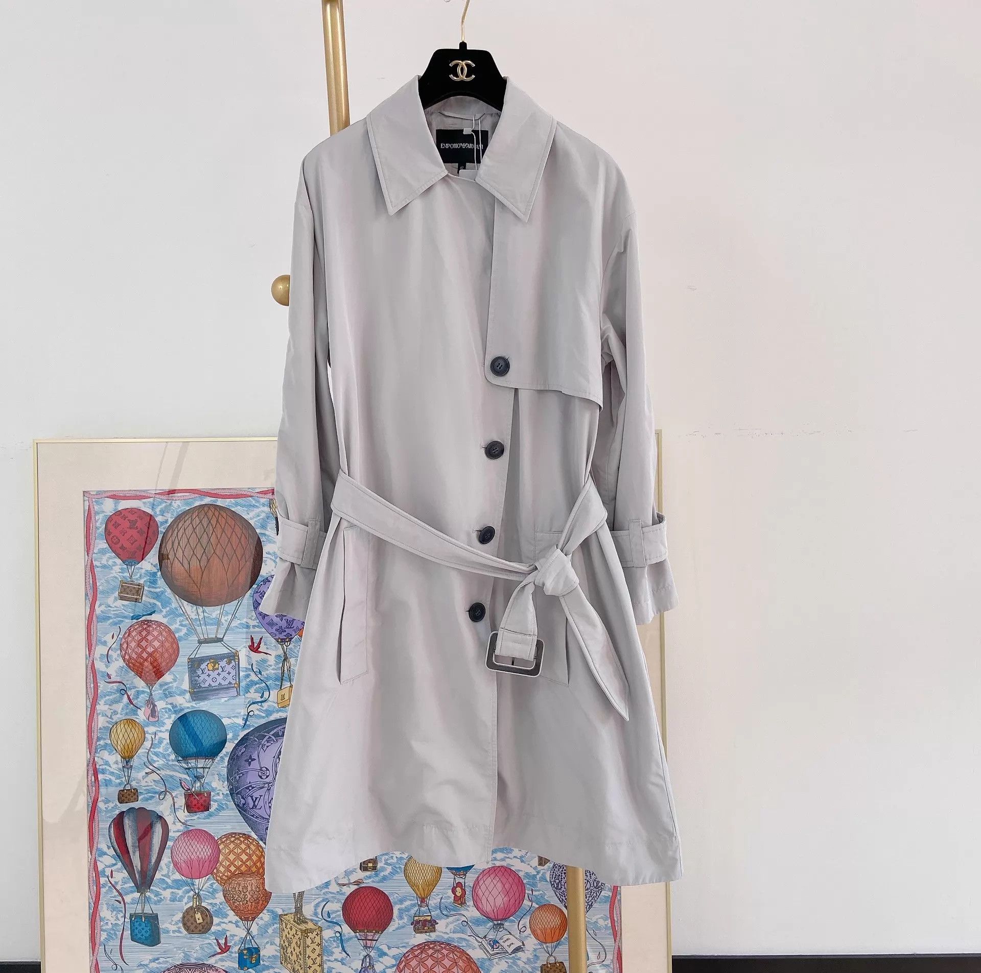 Emporio Armani Emporio Armani light gray trench coat 42 Size M / US 6-8 / IT 42-44 - 1 Thumbnail