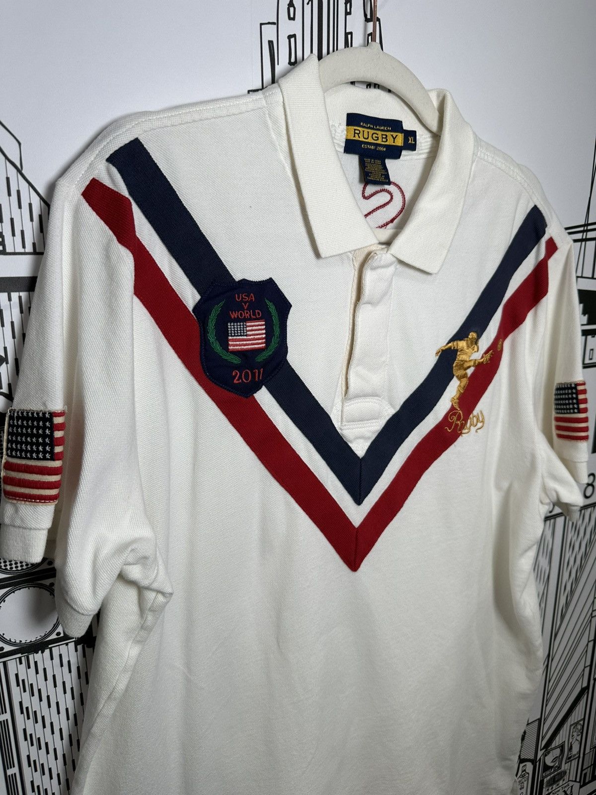 Rugby Ralph Lauren USA 2011 Big Kicker Polo White XL
