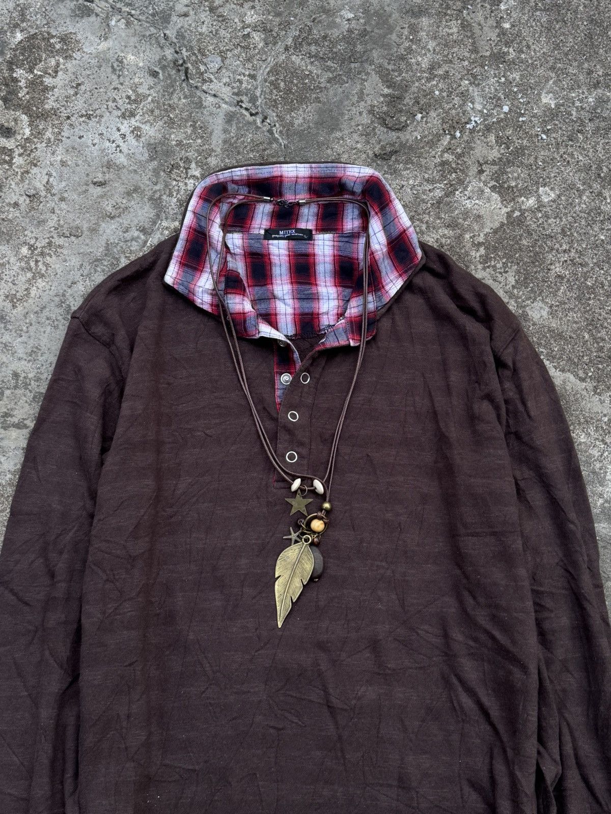 BUFFALO BOBS Striped Mitex Japanese Double Colar Button Half Long Sleeve Size US L / EU 52-54 / 3 - 2 Thumbnail