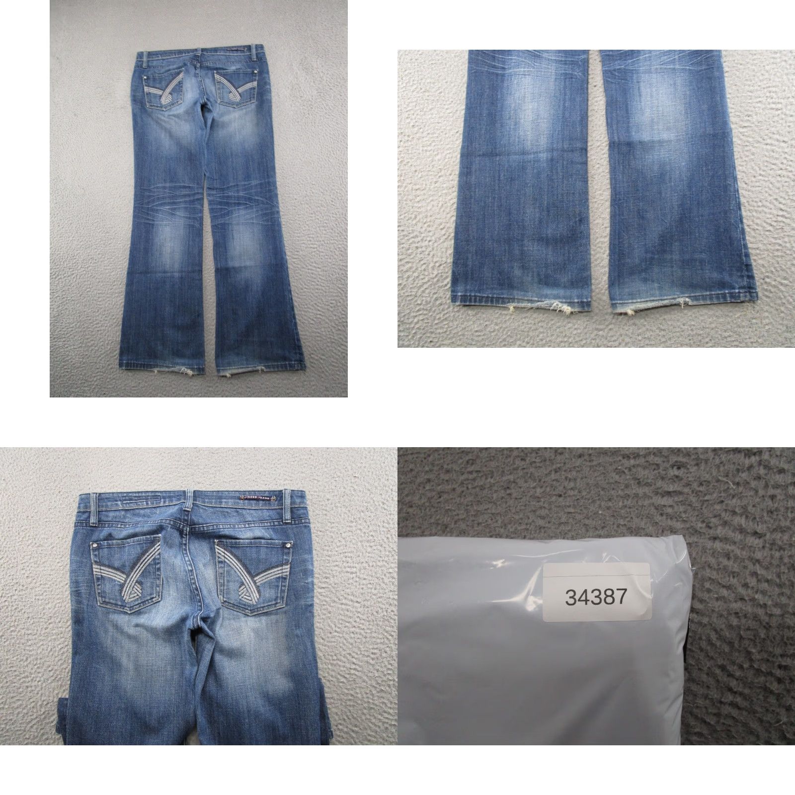 Vintage VTG Y2K VIGOSS Women's Blue Denim Boot Cut Jeans Tag Size 11 (34x31) Y2K Size 32" / US 10 / IT 46 - 9 Thumbnail