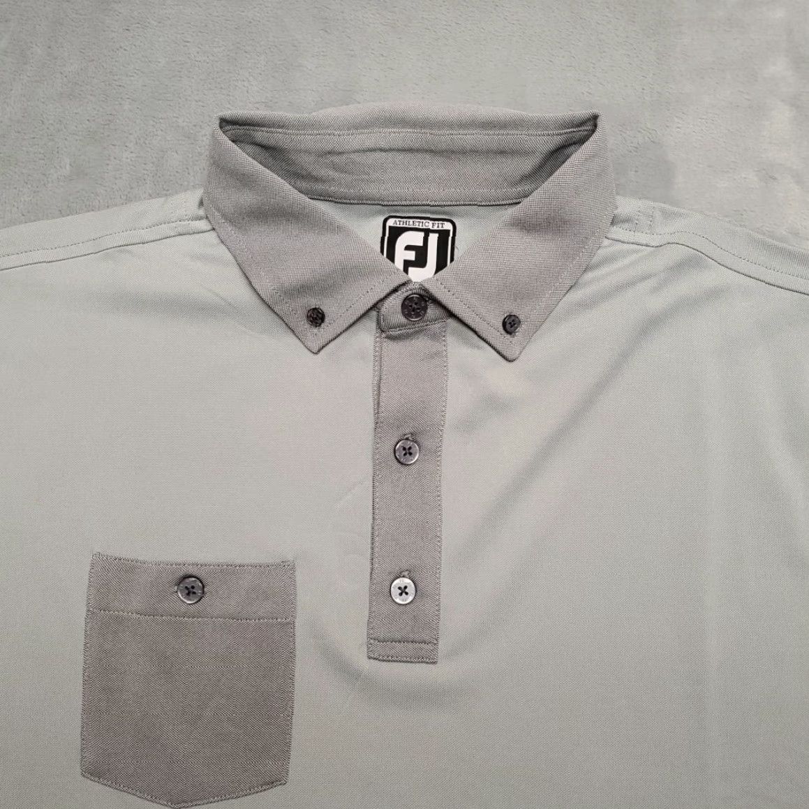 Footjoy VINTAGE Footjoy Polo Shirt Mens L Gray Performance Athletic Fit Golf Club Size US L / EU 52-54 / 3 - 3 Thumbnail