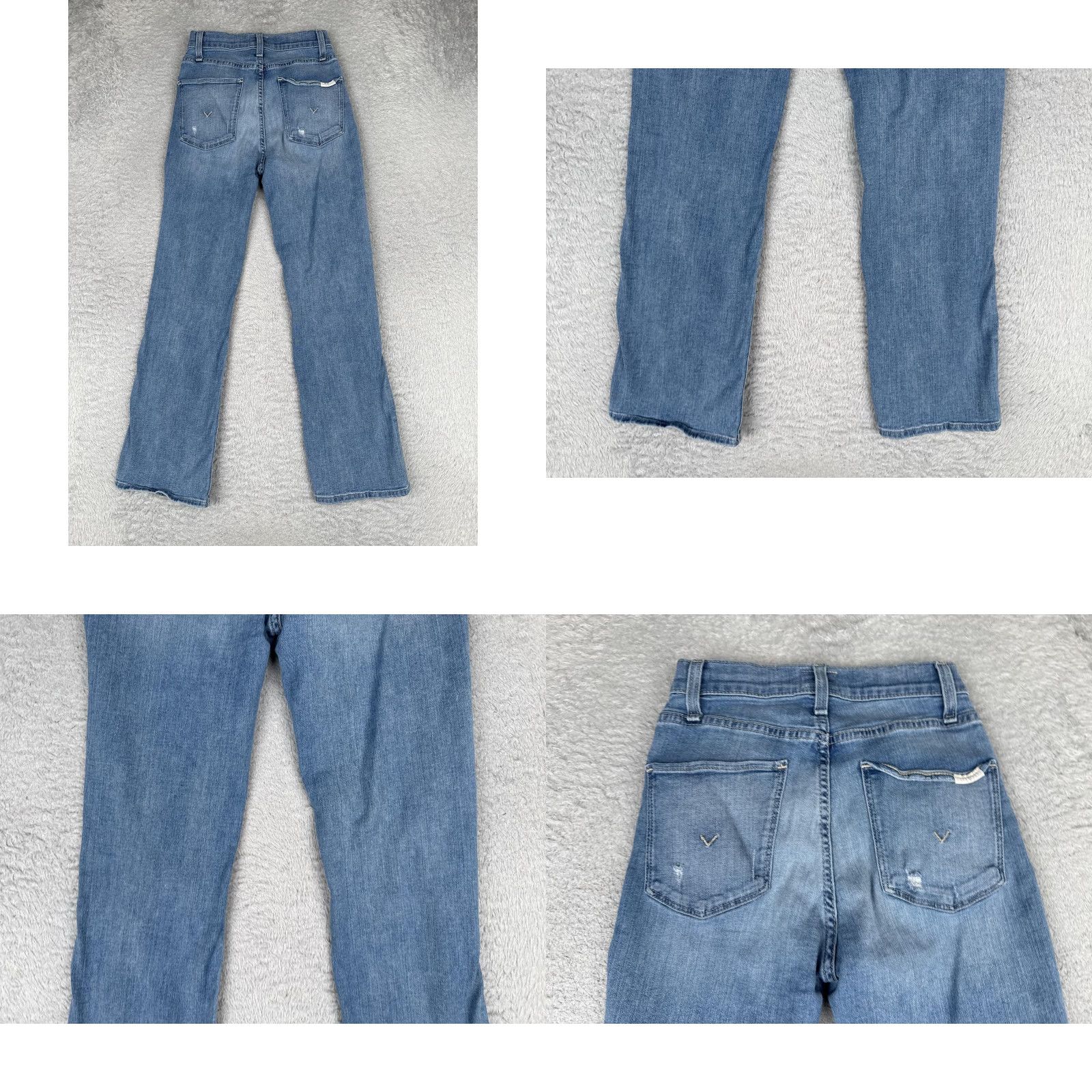 Hudson Hudson Noa Straight Jeans Womens 24 Blue Med Wash Mid Rise Distressed Crop 24x26 Size 42" / US 20 - 10 Thumbnail
