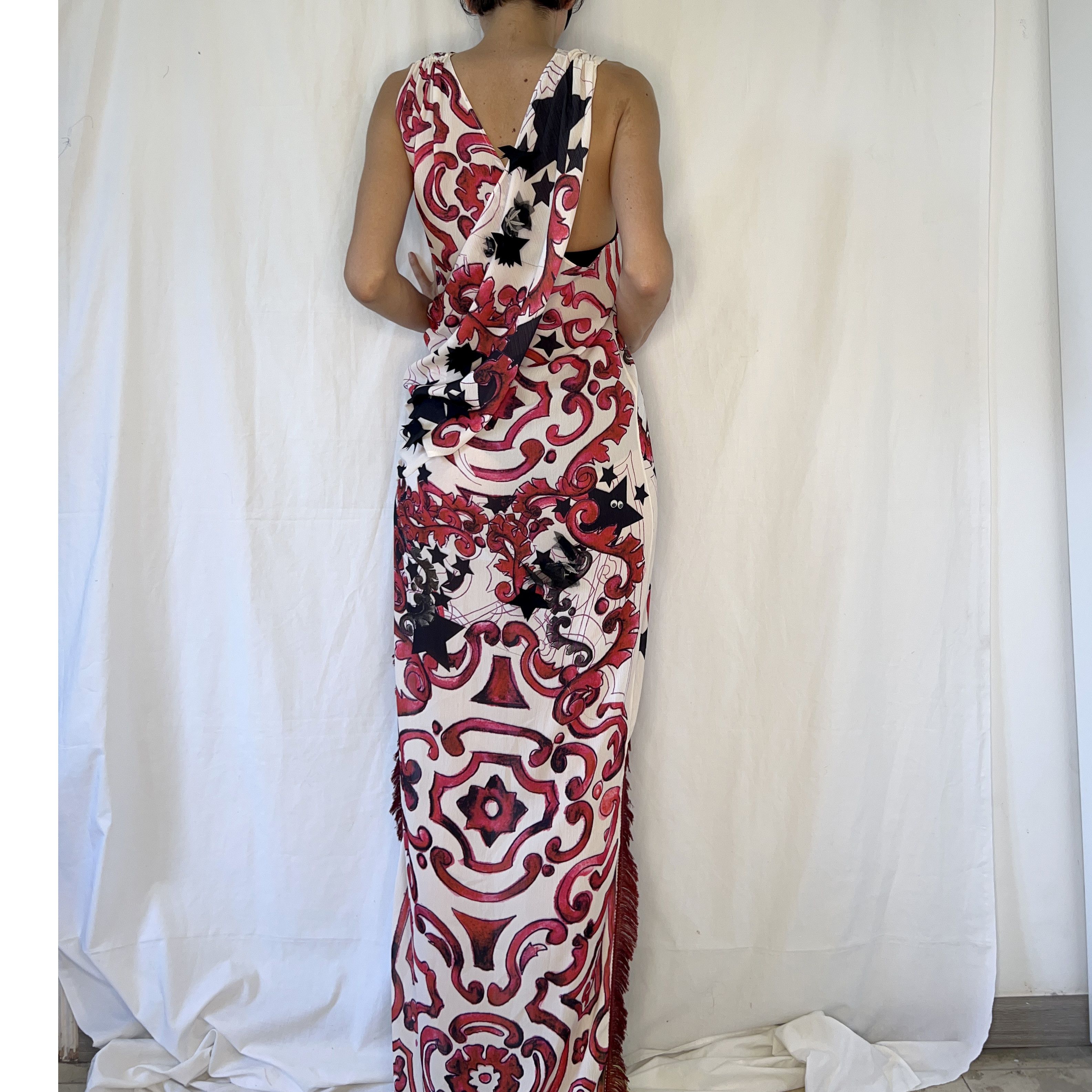 Designer Handmade designer stars asymmetrical draped dress Size M / US 6-8 / IT 42-44 - 7 Thumbnail