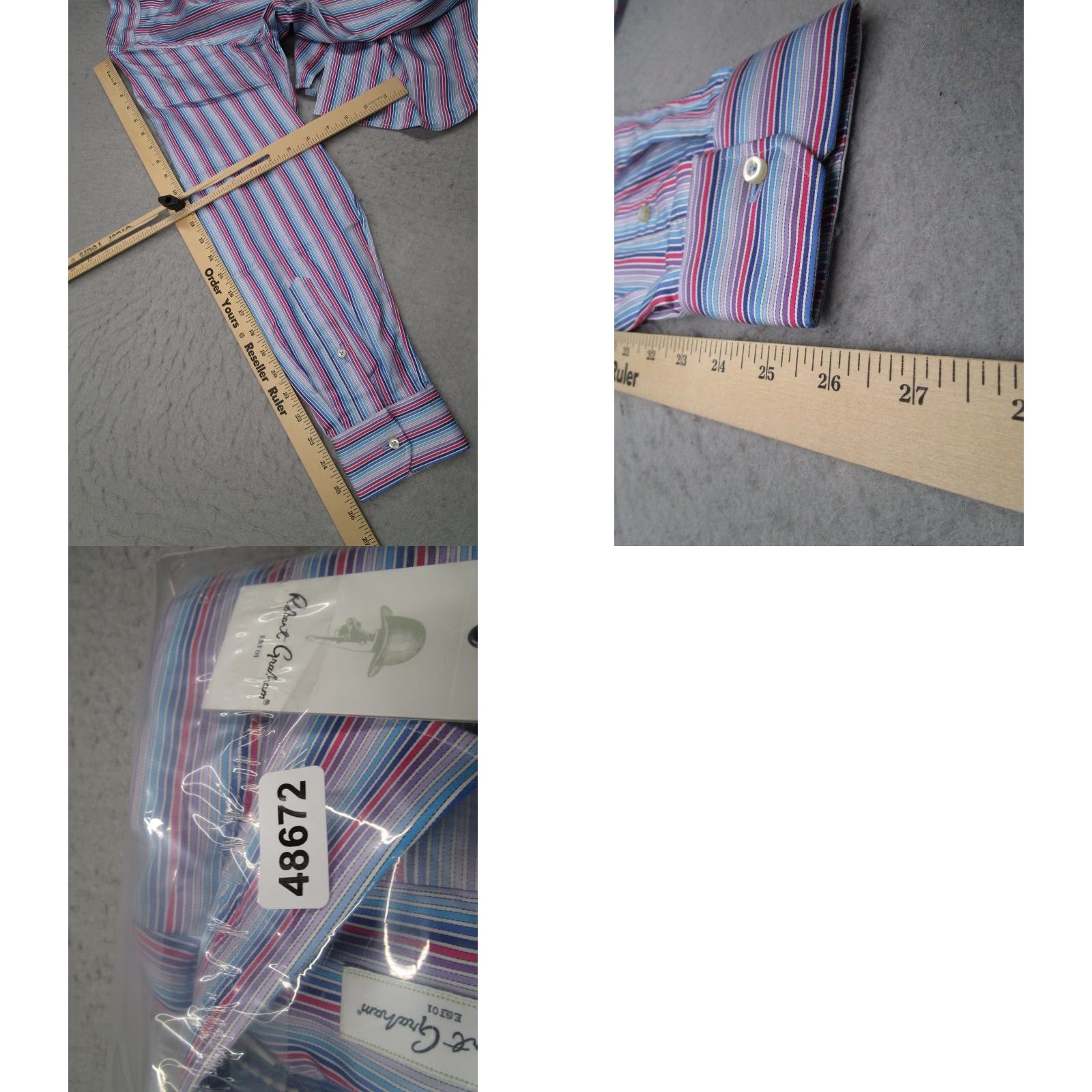 Robert Graham Robert Graham Dress Shirt Mens 43 17 Blue Striped Long Sleeve Button Up Size US XL / EU 56 / 4 - 8 Thumbnail