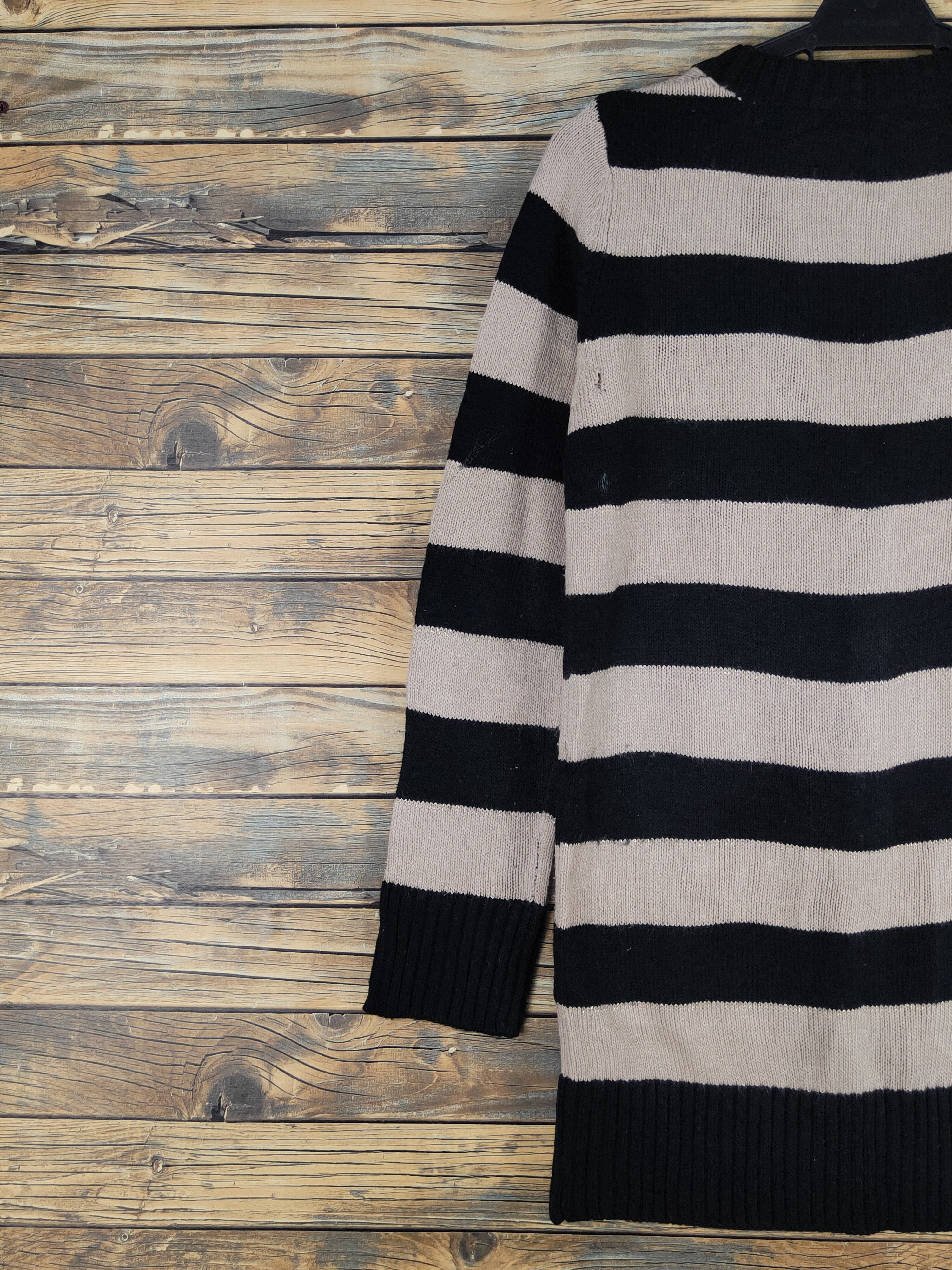 Japanese Brand × Vintage Putielal Black Brown Stripe Knitwear Cardigan #W1151 Size M / US 6-8 / IT 42-44 - 9 Thumbnail