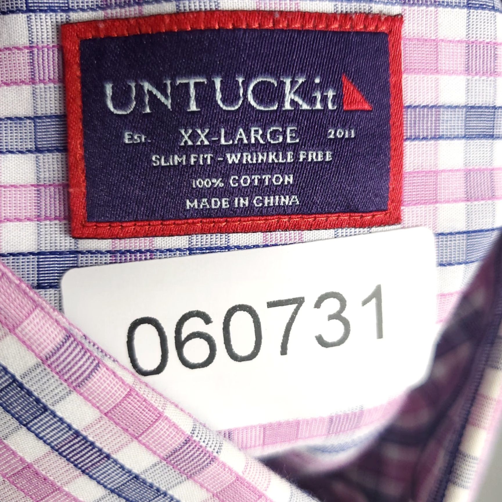 UNTUCKit UNTUCKit Shirt Mens 2XL Purple Plaid Long Sleeve Button-Up Casual Shirt Men's Purple Plaid Button-Up 2XL Size US XXL / EU 58 / 5 - 7 Thumbnail