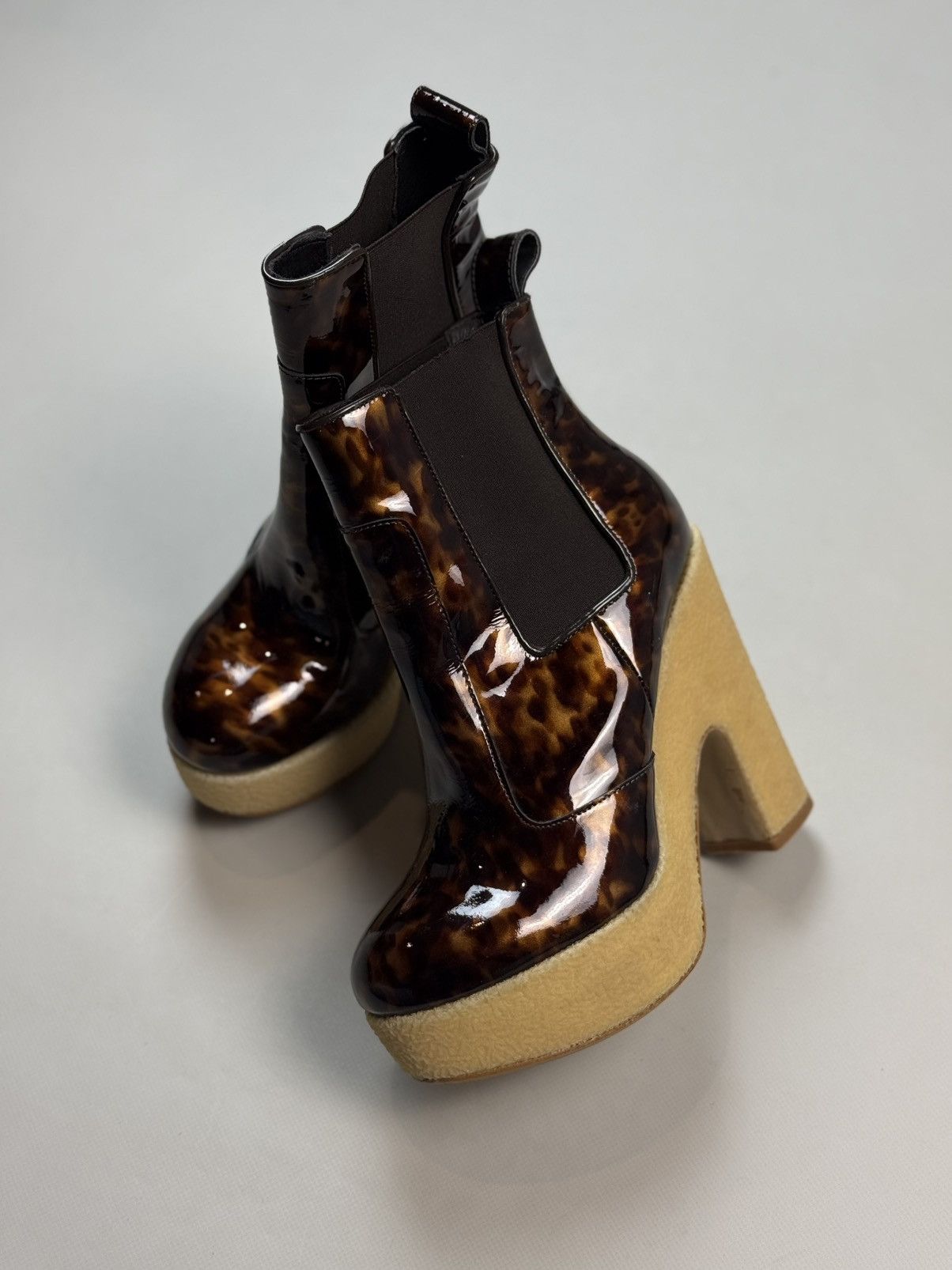 Allsaints Blaise Chelsea Leopard Pattern Platform Heels Boots Size US 6 / IT 36 - 10 Thumbnail