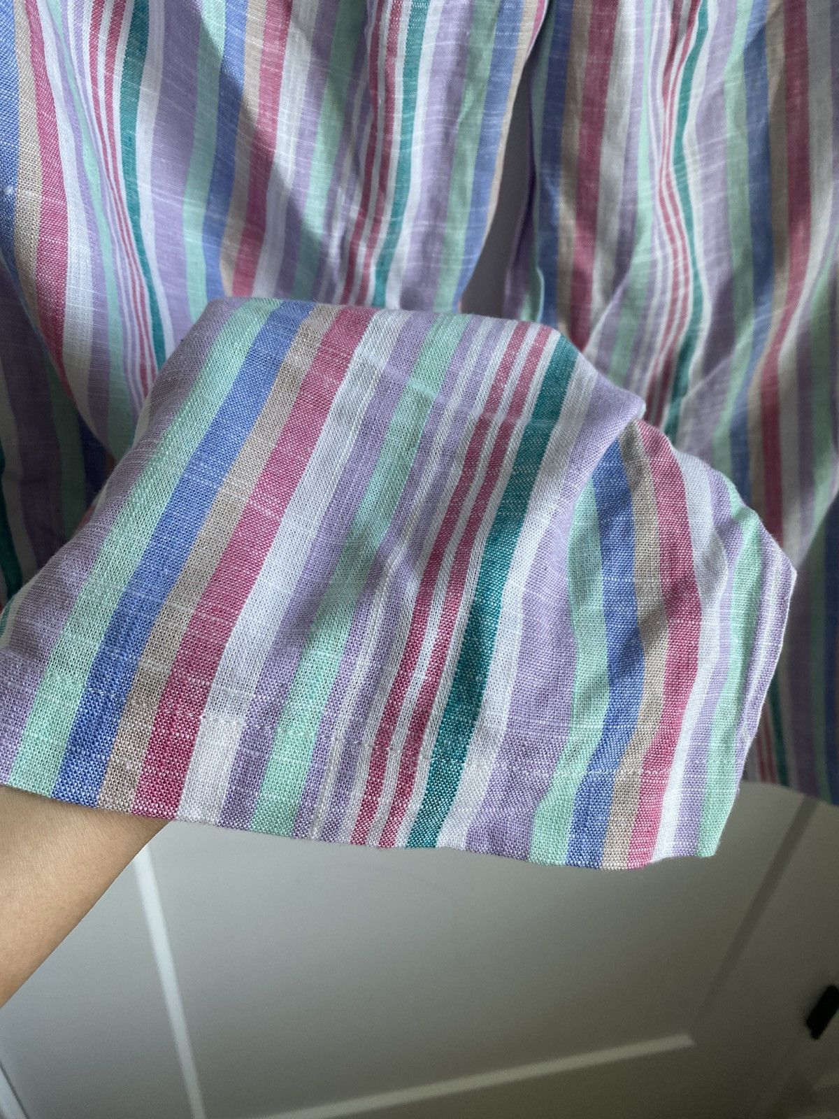 Other Ashley Stewart Wide Leg High Flowy Stripped Linen Pants NWT Size 38" / US 16 / IT 52 - 9 Thumbnail