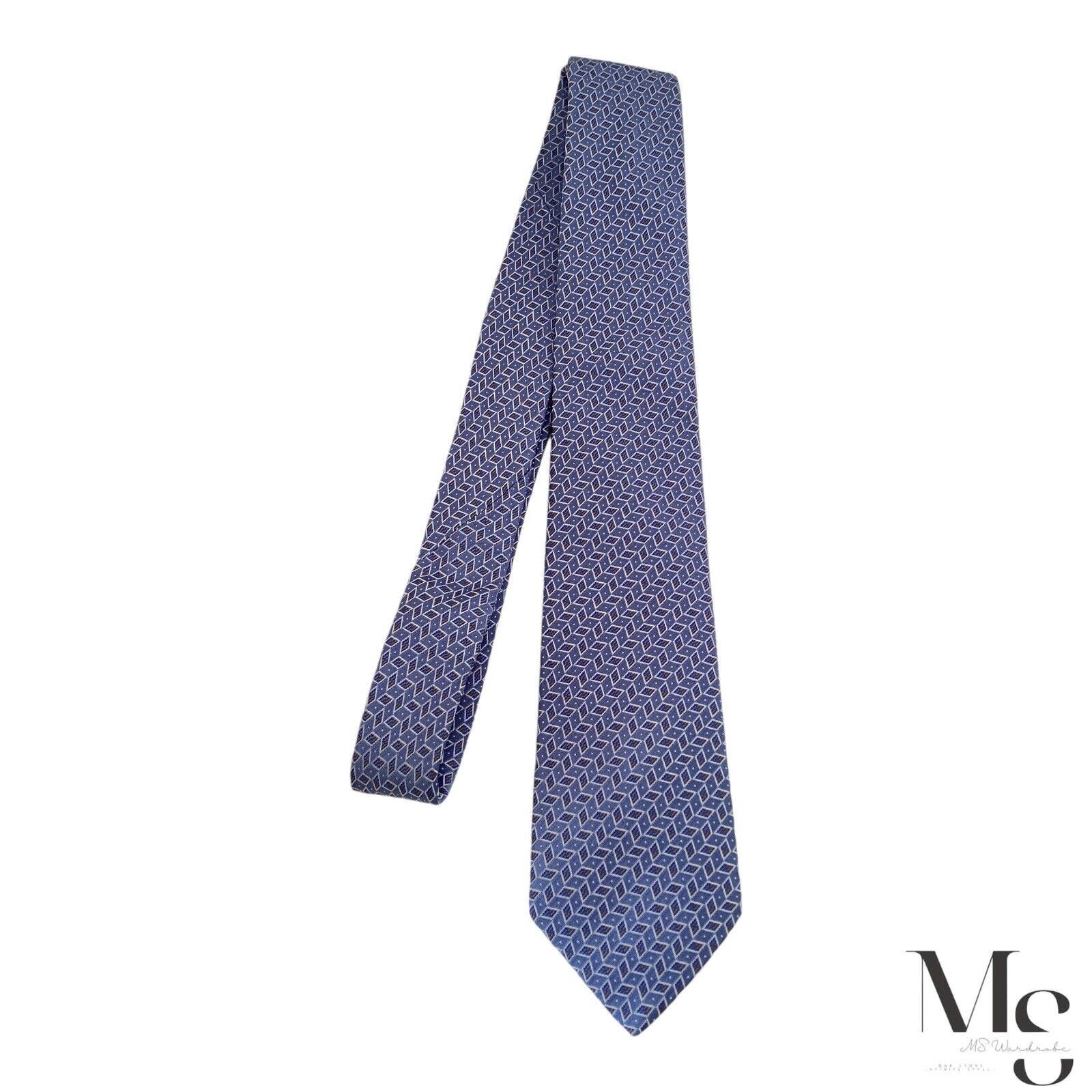 Valentino VALENTINO Current Blue Geometric Luxury Silk Tie Italy Size ONE SIZE - 5 Thumbnail
