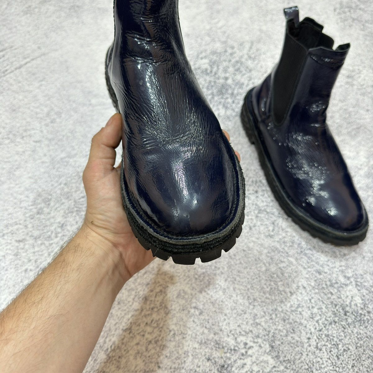 Designer × Handmade × MoMA Moma Mens Chelsea Boots Patent Leather US8 UK7 26cm Size US 8 / EU 41 - 6 Thumbnail