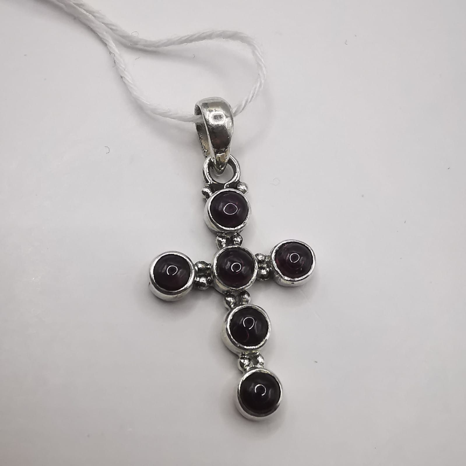 Elegant Cross made of 925 silver Ruby 2.78 g