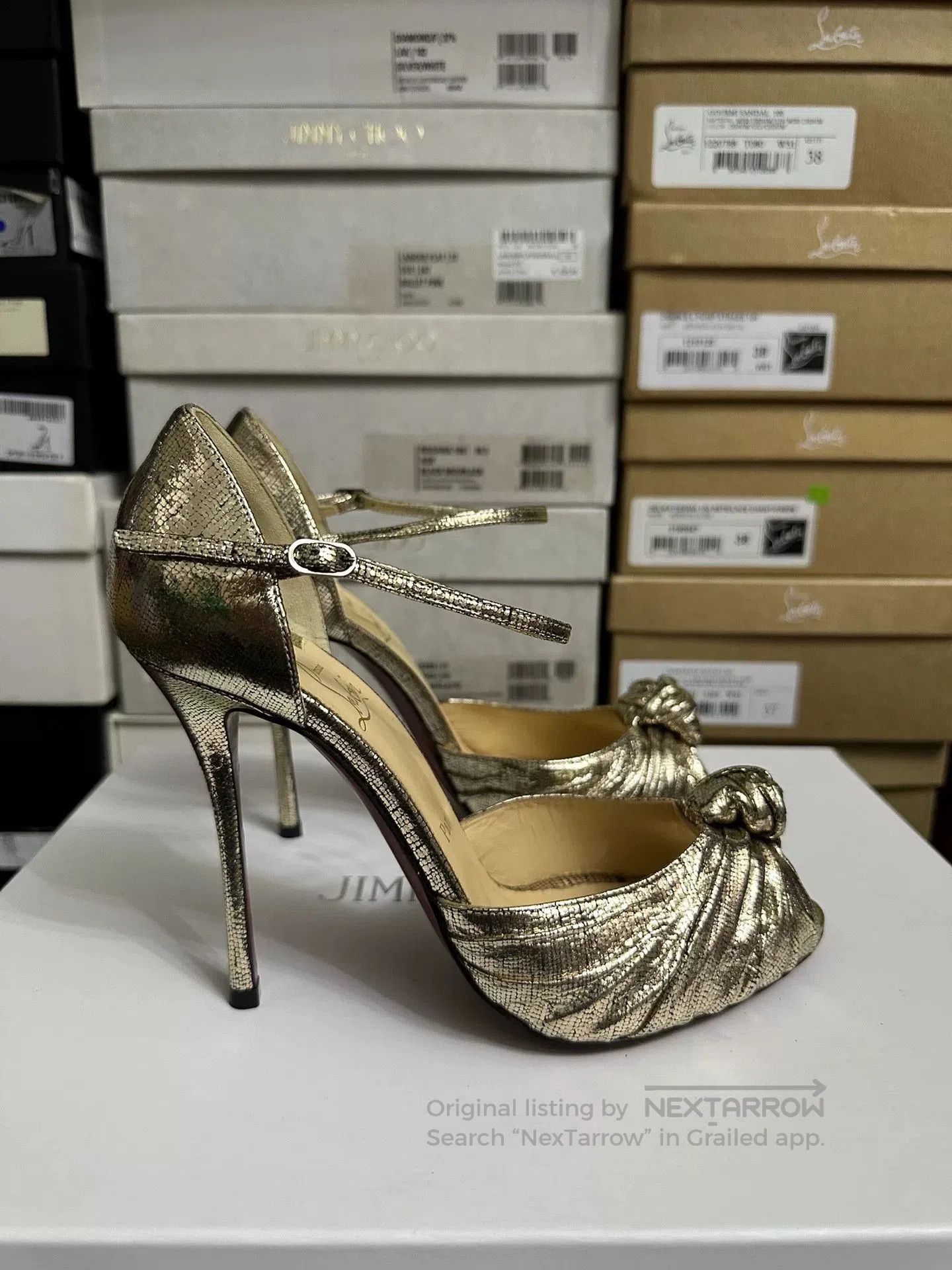 Christian Louboutin Christian Louboutin Gold High Heels. Size US 8 / IT 38 - 5 Thumbnail