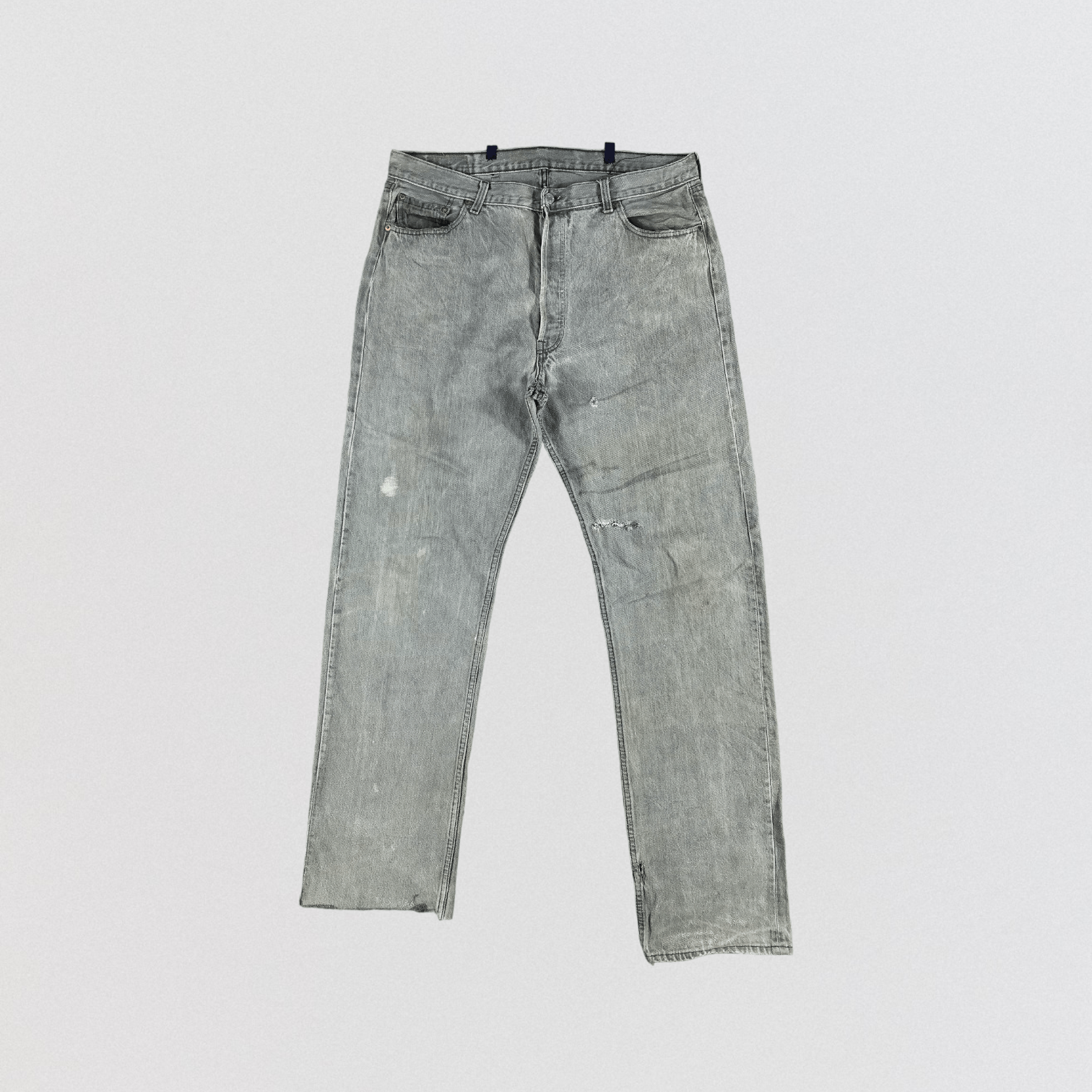 image of 90's Vintage Ash Grey Levis 501 Jeans-Jm2642, Men's (Size 38)