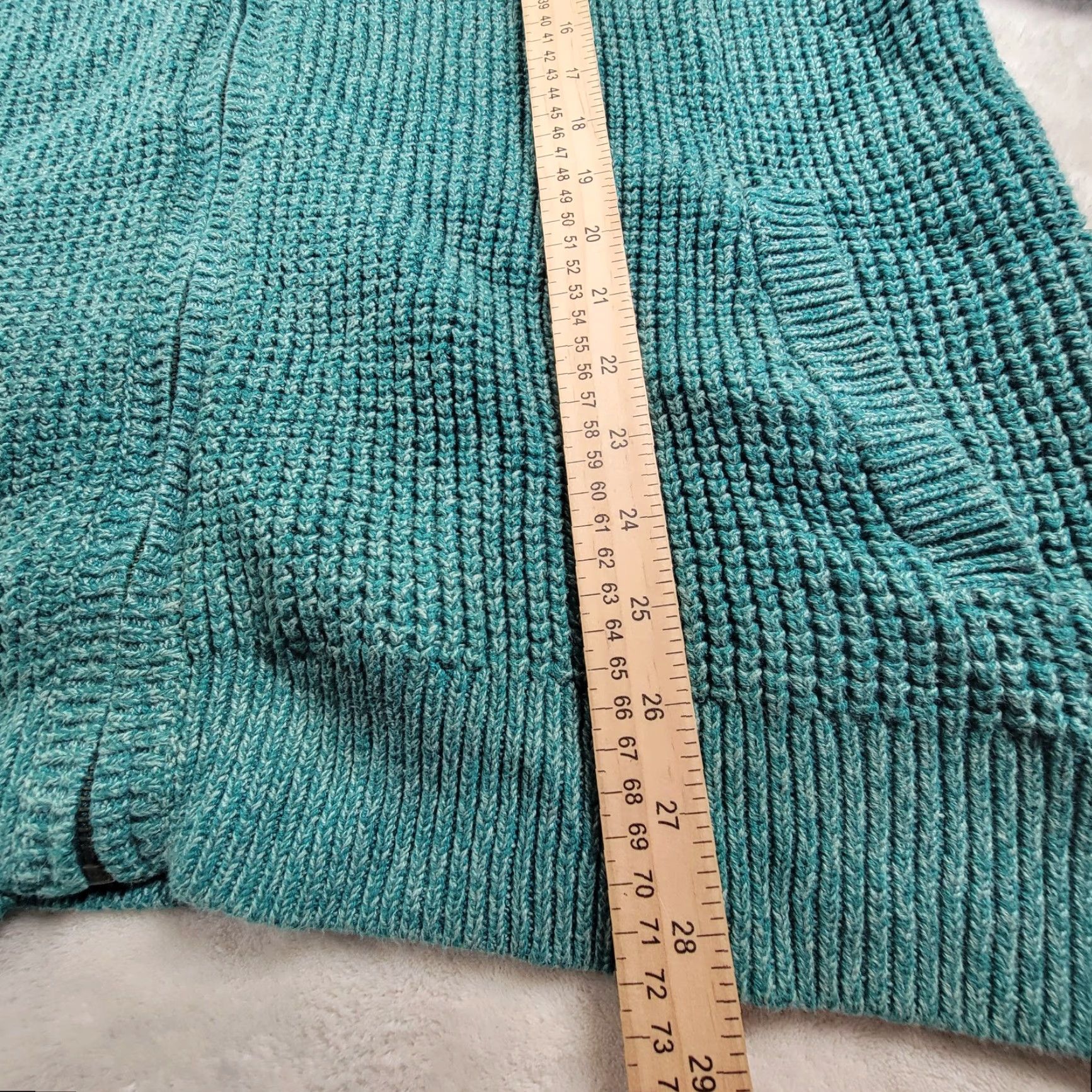 Vintage LL Bean Sweater Mens Large Waffle Knit Full Zip Green Pockets Heavyweight Casual Size US XL / EU 56 / 4 - 5 Thumbnail